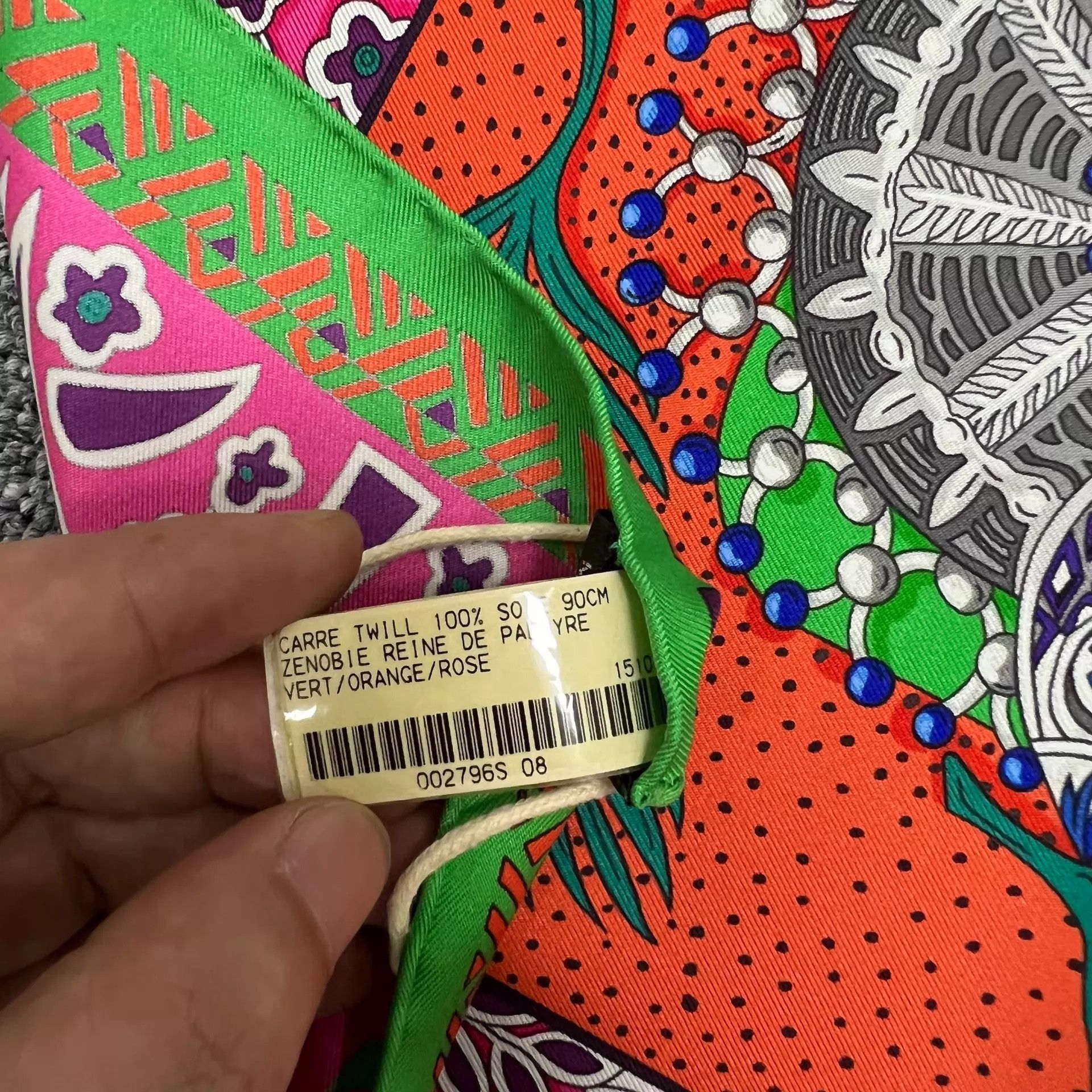 Hermes HERMES Queen's Scepter Jeweled Green Silk Scarf 90x90 BNIB Size ONE SIZE - 8 Thumbnail