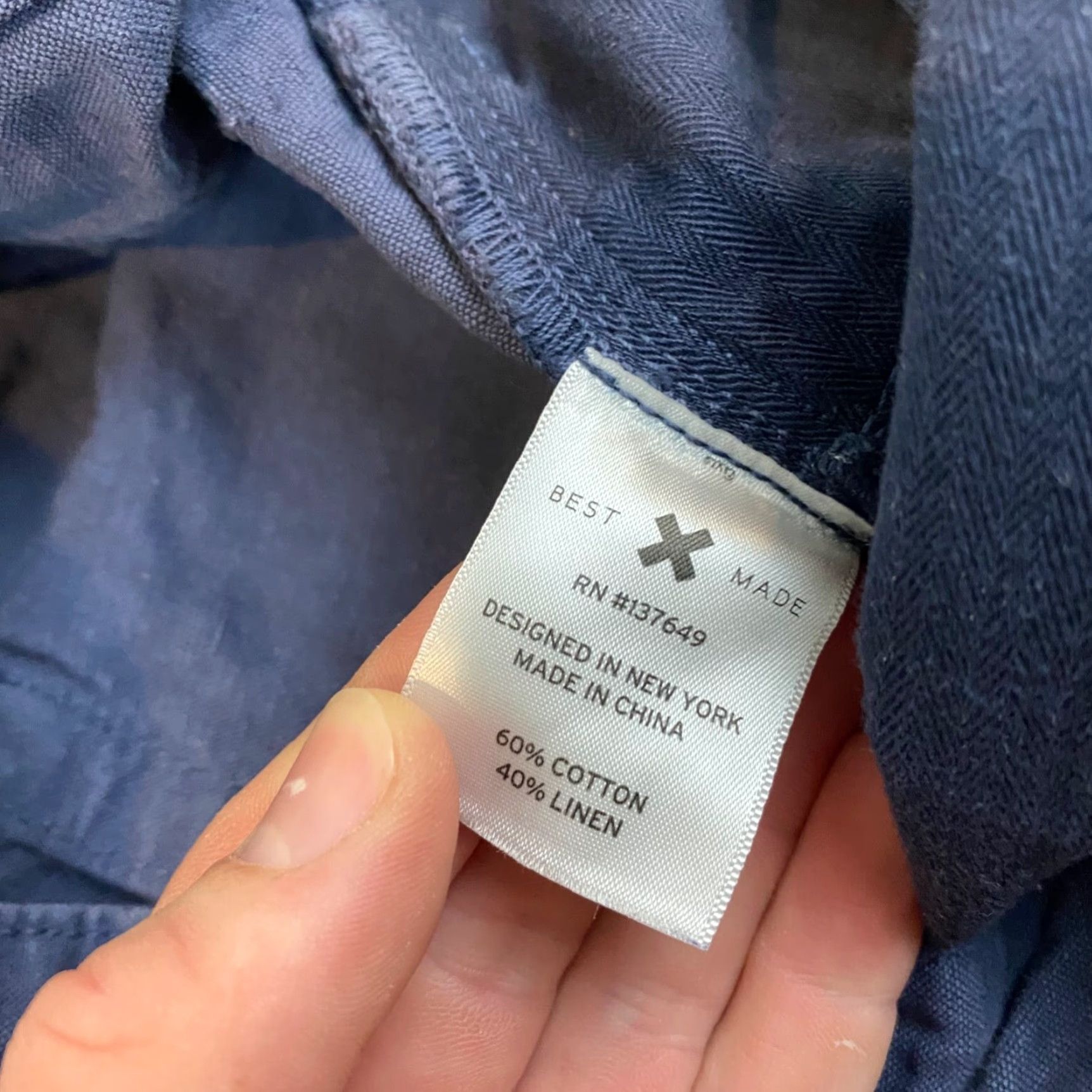Vintage VINTAGE Best Made Co. Pants Mens 38x32 Blue Twill Khaki Linen Blend Straight 5-Pocket Mens Size US 38 / EU 54 - 7 Thumbnail