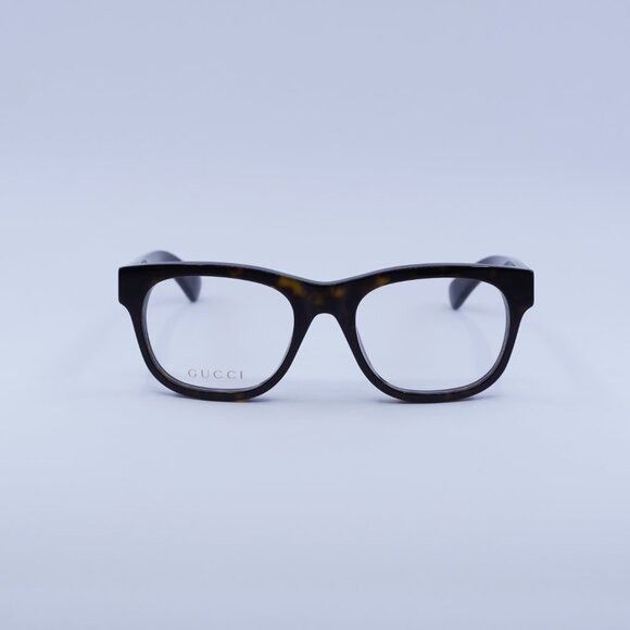 Gucci Gucci GG1796O 002 Eyeglasses Dark Havana 52mm Square Frame Size ONE SIZE - 2 Thumbnail