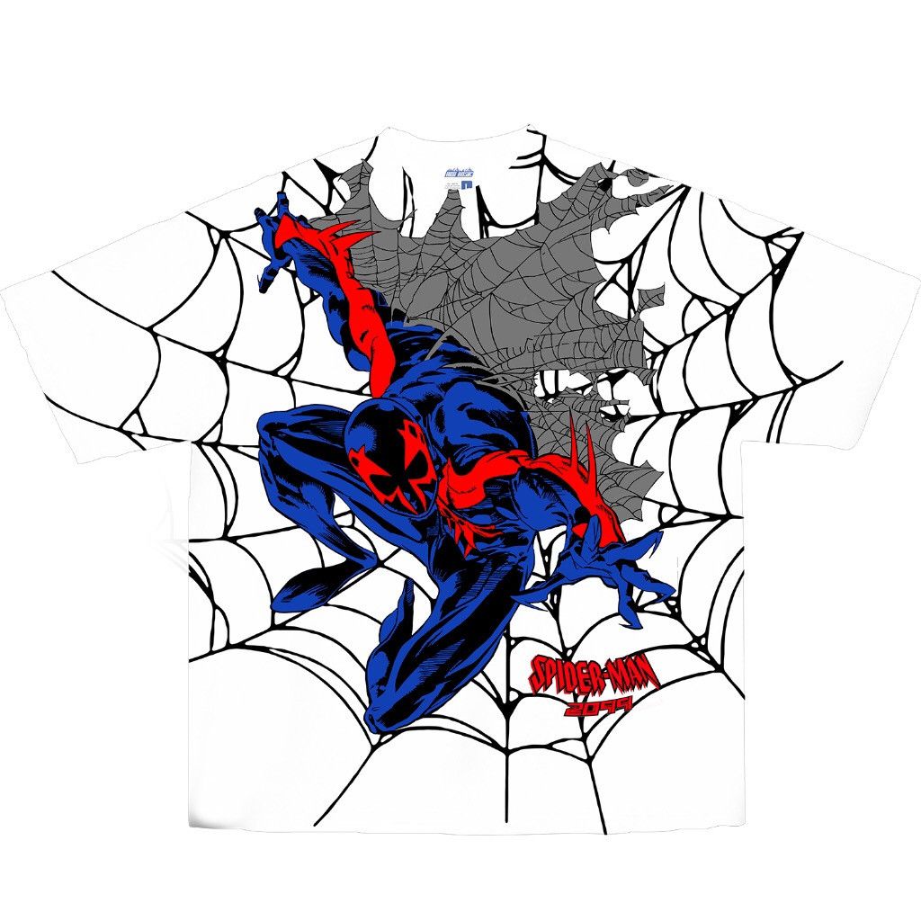 image of Spider-Man Marvel Oversized Spider Web in White, Men's (Size XL)