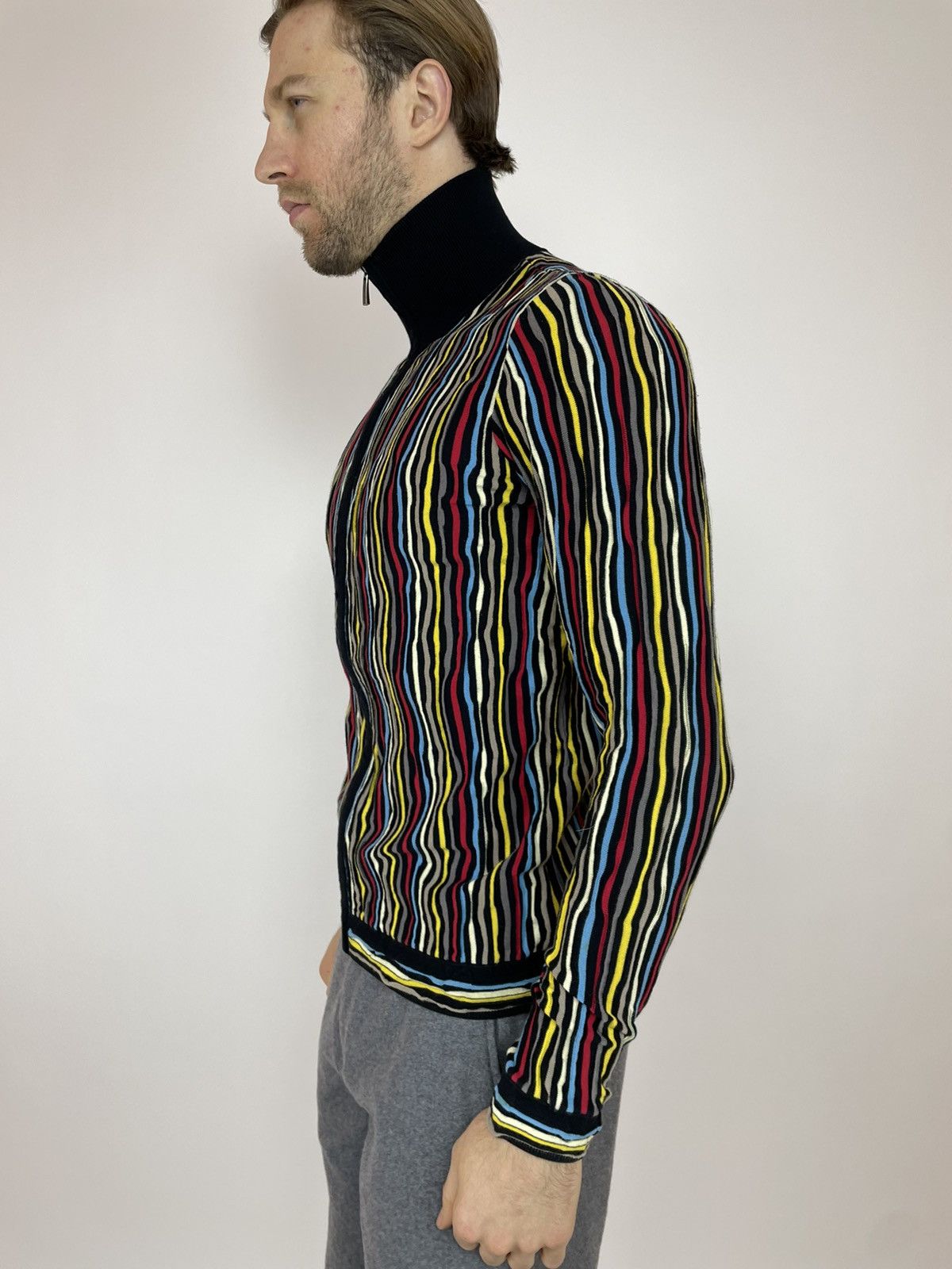 Carlo Colucci × Japanese Brand × Vintage CARLO COLUCCI Striped Multicolour Cardigan sweater coogi Size US M / EU 48-50 / 2 - 4 Thumbnail
