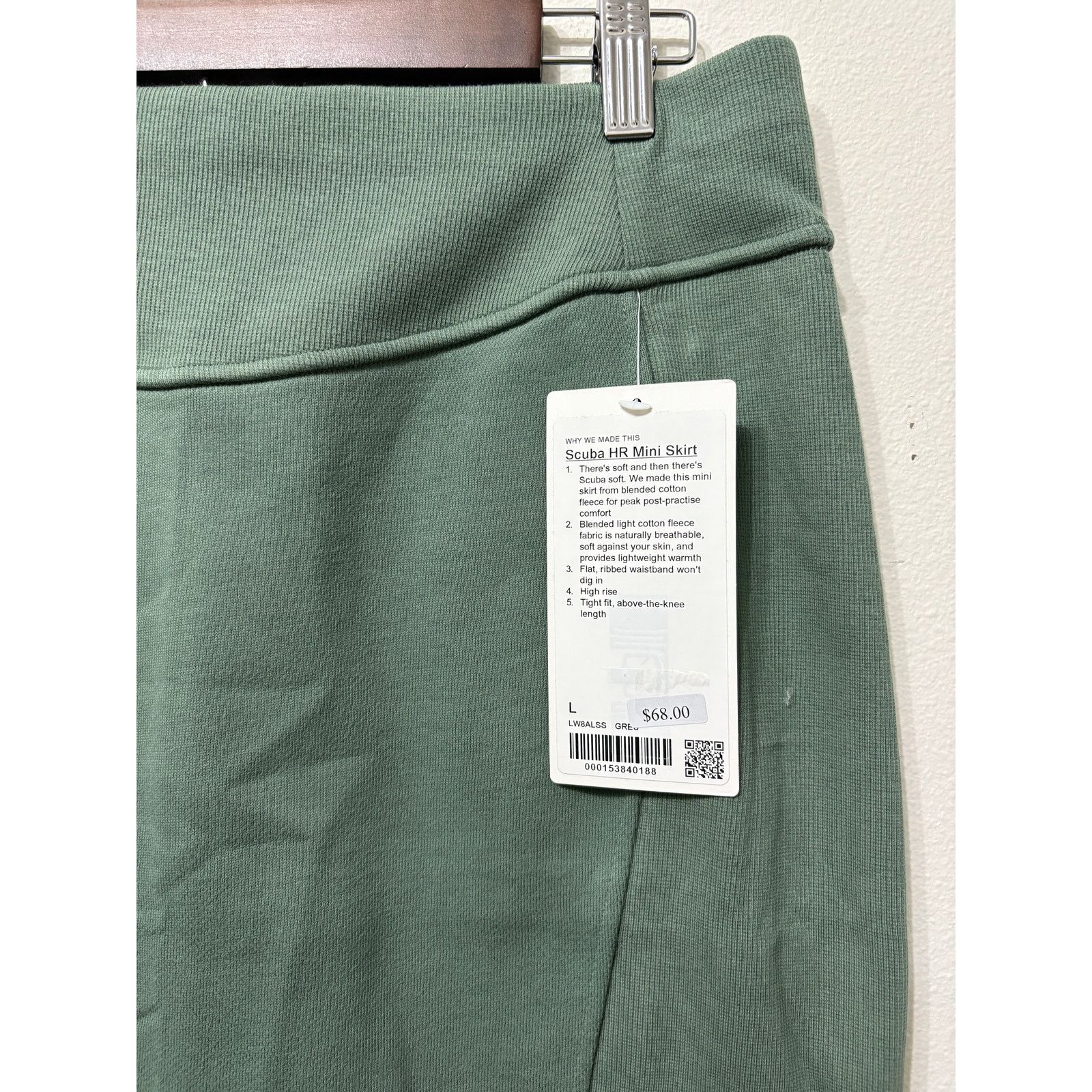 Lululemon NWT Lululemon Scuba Mini Skirt Sz L MSRP $78 Gray Eucalyptus Size 32" / US 10 / IT 46 - 2 Thumbnail