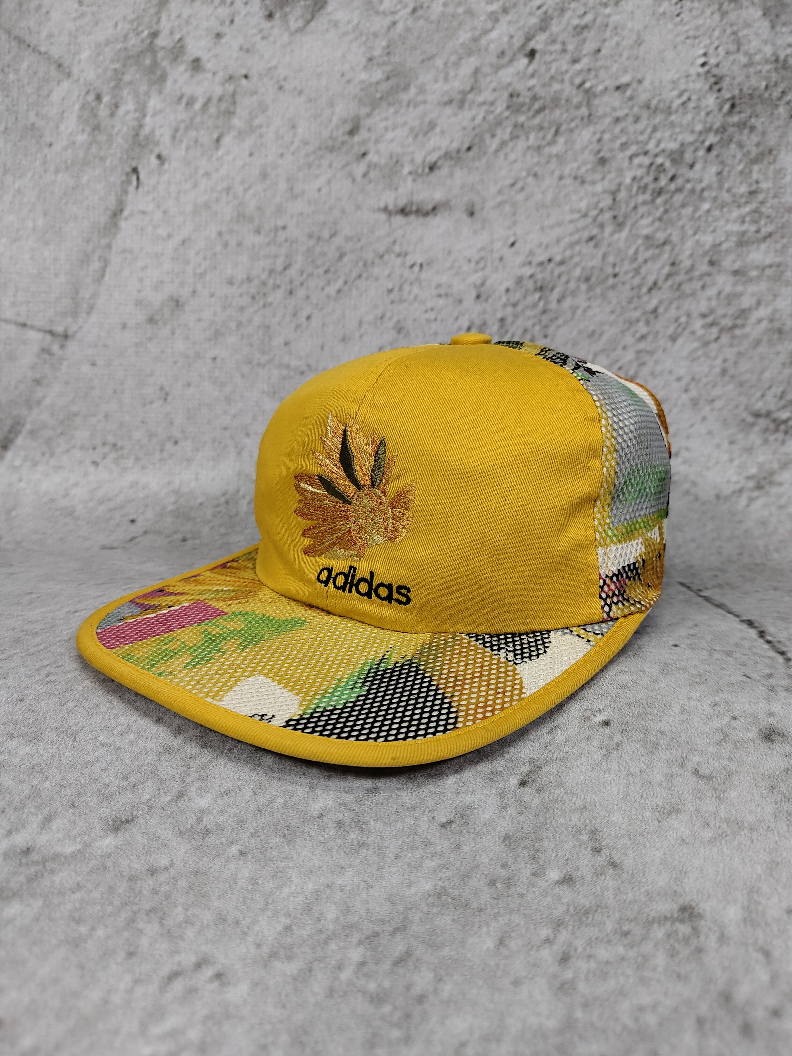 Adidas 90s Adidas Trefoil- Sunflower Embroidered Mesh Panel Caps Size ONE SIZE - 1 Thumbnail
