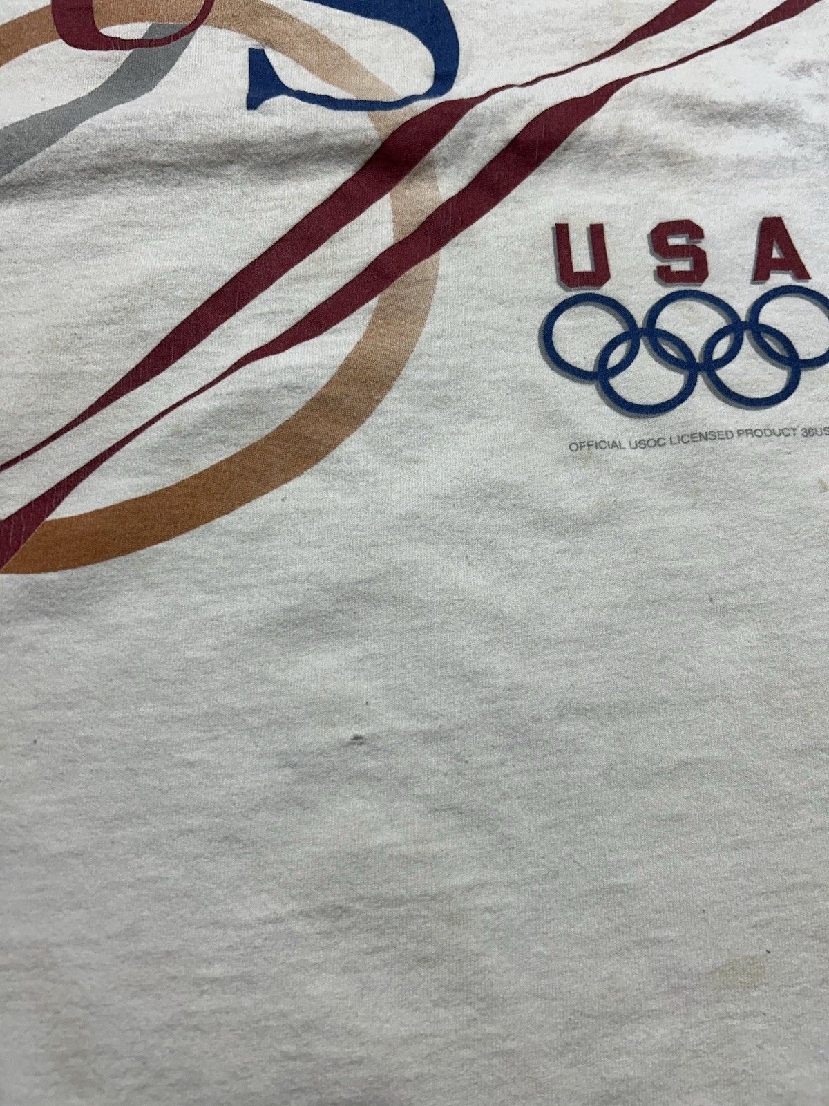 Vintage Vtg 90s t shirt USA Olympics 1996 100 years grunge Hanes XL Size US XL / EU 56 / 4 - 4 Thumbnail