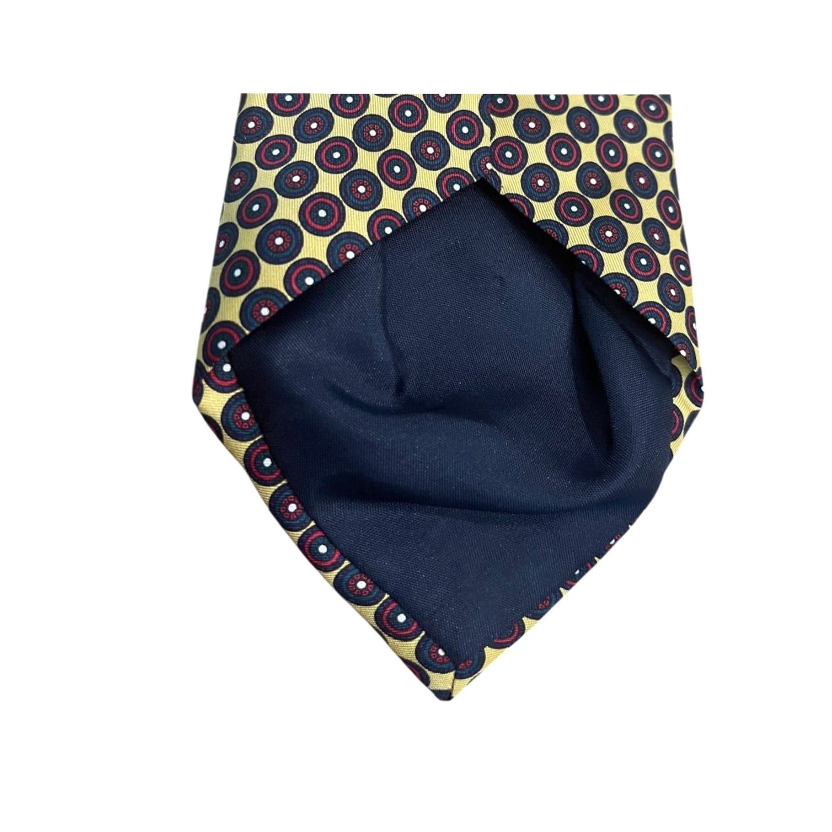 Vintage Venezia Tie 100% Silk Made in Italy Mens Gold 58 Inch 4" at widest point Size ONE SIZE - 7 Thumbnail