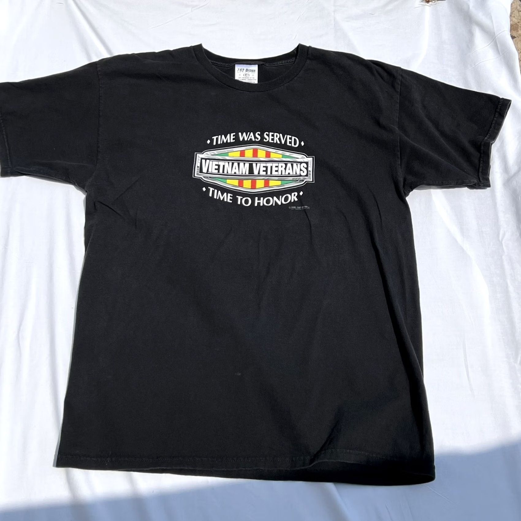 Vintage VINTAGE Men's T-Shirt Black Large 2005 VIETNAM VETERAN Time Was Served 7.62 Design Mens Shirts L Black Size US L / EU 52-54 / 3 - 2 Thumbnail