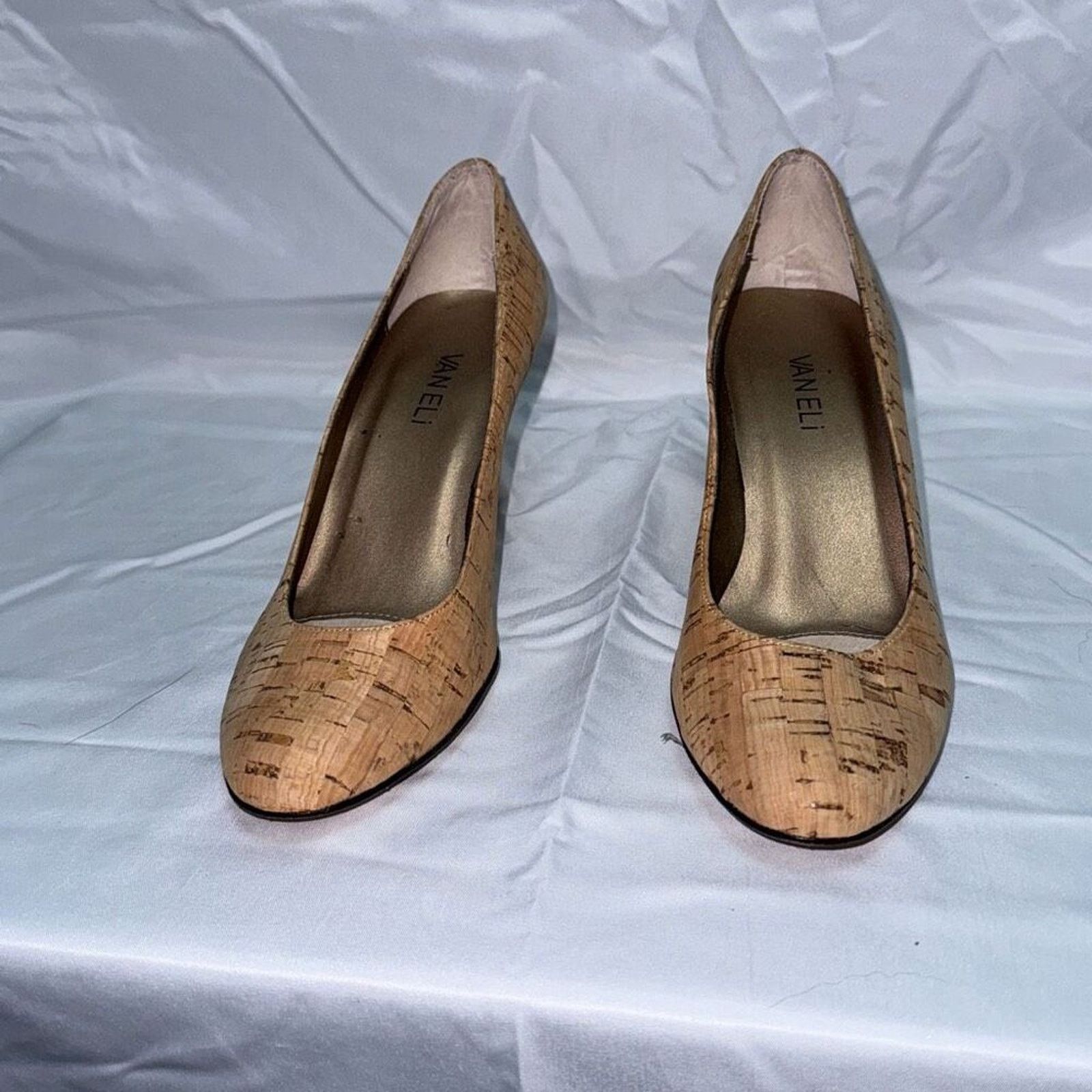 VANELI VanEli Cork Round Toe Court Heels | Sz 7.5 Size US 7.5 / IT 37.5 - 6 Thumbnail
