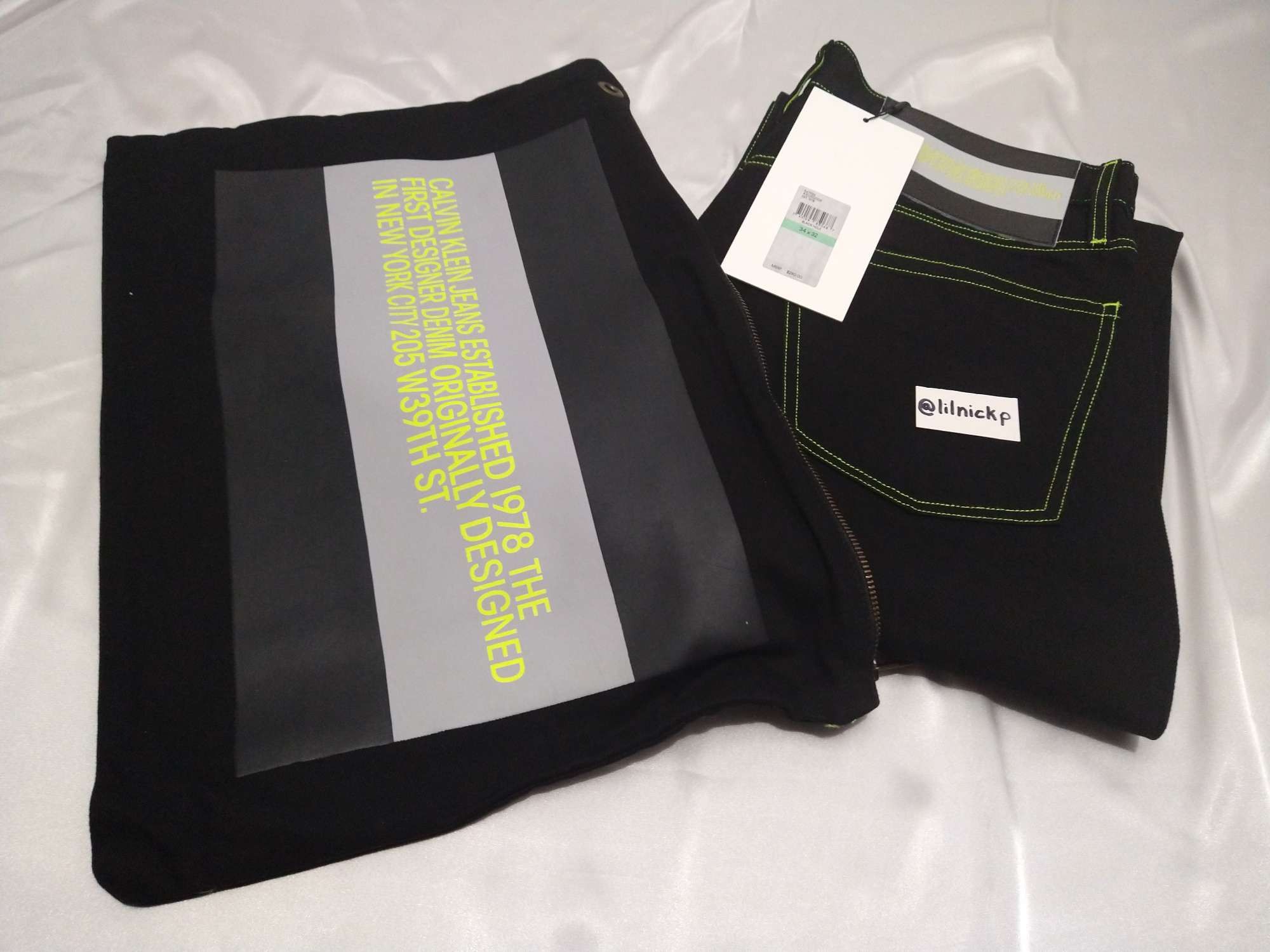 Calvin Klein 205W39NYC EST. 1978 Baggy Black Hole Jeans Size US 34 / EU 50 - 12 Thumbnail