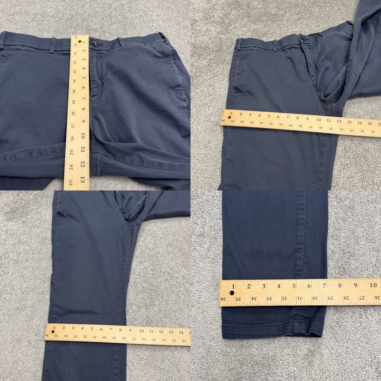 Vintage Hill City Everyday Chino Pants Mens 34x36 Navy Blue Cotton Flat Front Casual Shirt Pants Black? Size US 34 / EU 50 - 9 Thumbnail