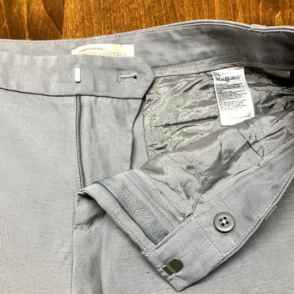 Banana Republic Banana Republic Heritage Collection Wide Leg Crop Pants Gray Linen Size 6 Women Size 28" / US 6 / IT 42 - 6 Thumbnail