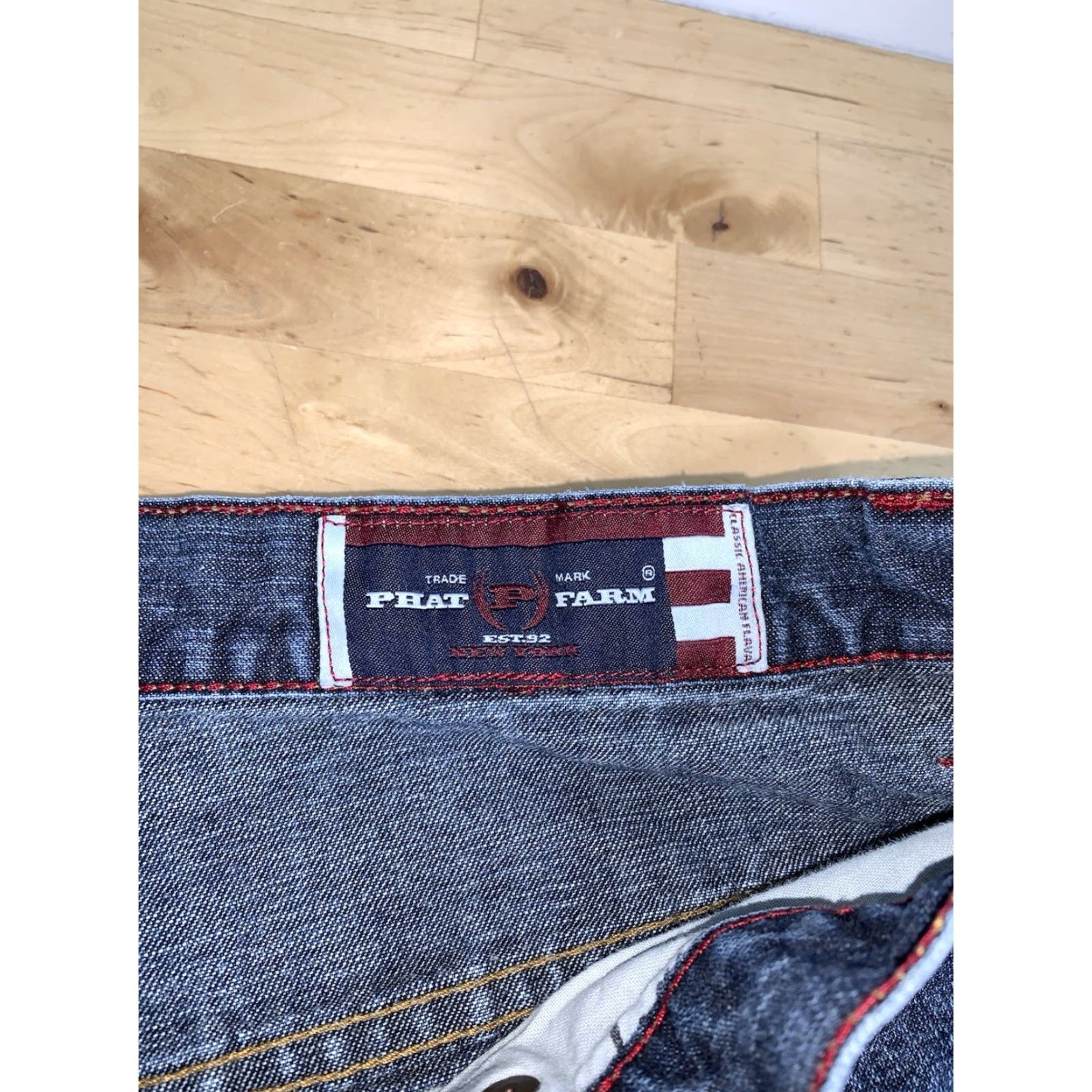 Phat Farm VINTAGE Phat Farm Jeans Mens 36x33 Blue Logo Y2K Grunge Hip Hop Straight Denim 11815 Mens Size US 36 / EU 52 - 3 Thumbnail