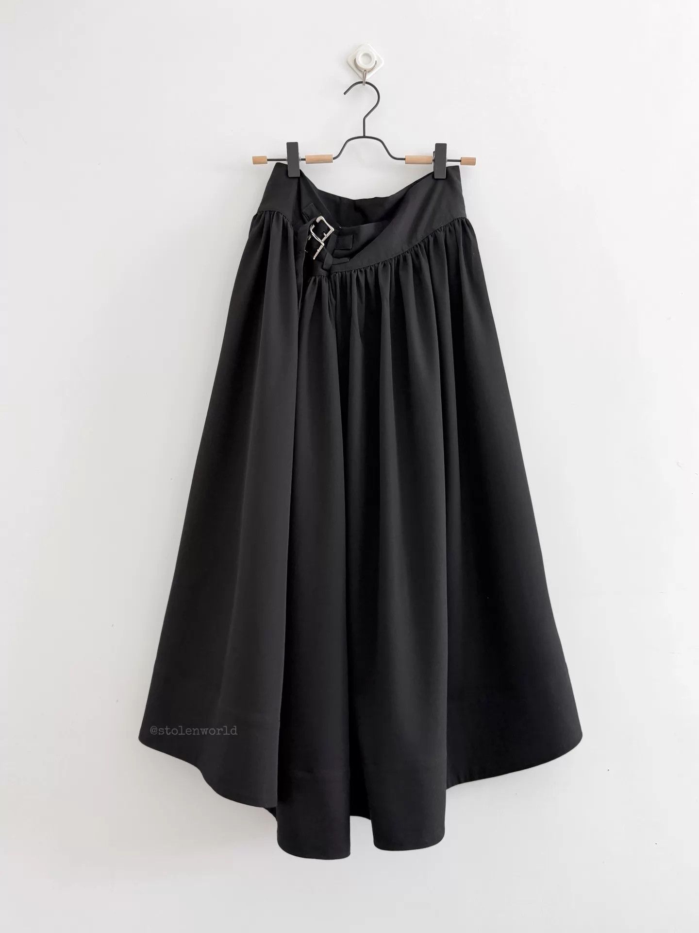 Limi Feu Limi feu Double Buckle Wool Midi Skirt Black S Size 26" / US 2 / IT 38 - 1 Thumbnail