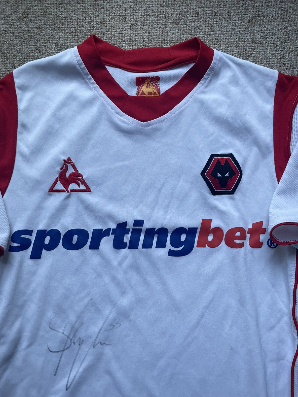 Le Coq Sportif × Vintage Player Signature!Wolverhampton 2009-10 Away Kit Size US L / EU 52-54 / 3 - 3 Thumbnail