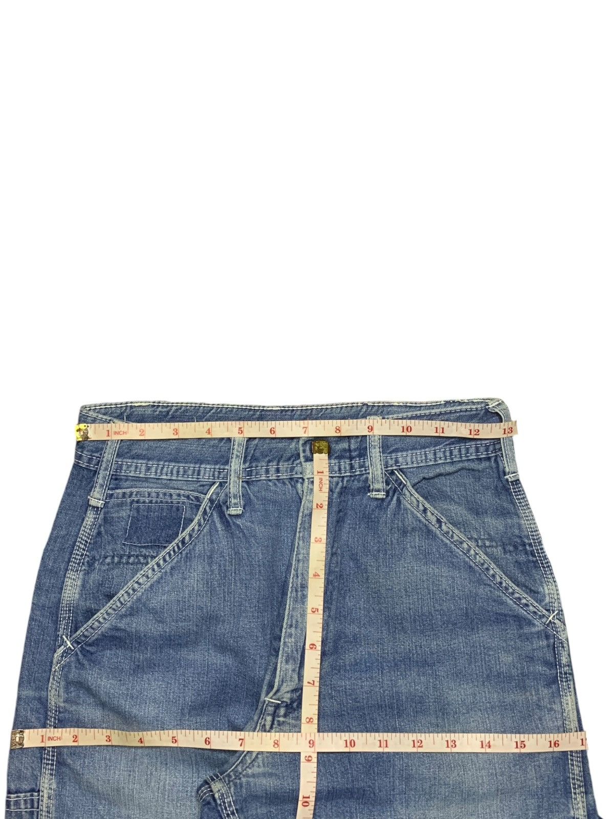 Japanese Brand Vintage Japanese Brand Blue Wash Carpenter Baggy Jeans Size US 26 / EU 42 - 13 Thumbnail