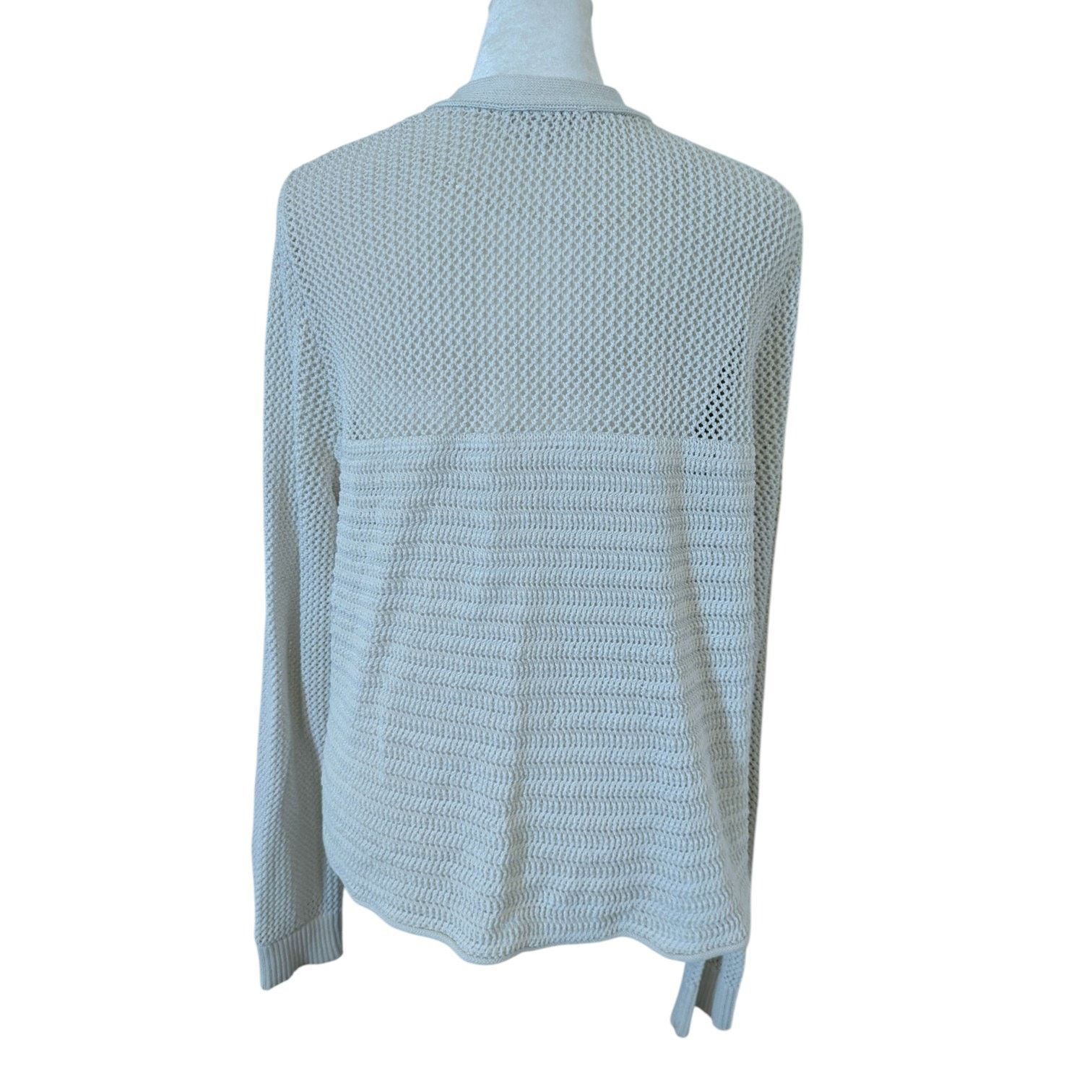 Other Weekend Los Angeles Iman Ivory Knit Button Down Cardigan Size L / US 10 / IT 46 - 5 Thumbnail