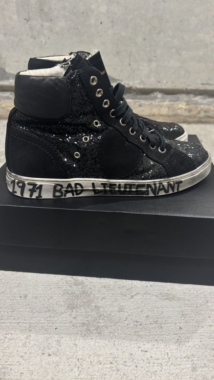 Saint Laurent Paris “1971 Bad Lieutenant” High Top Sneaker