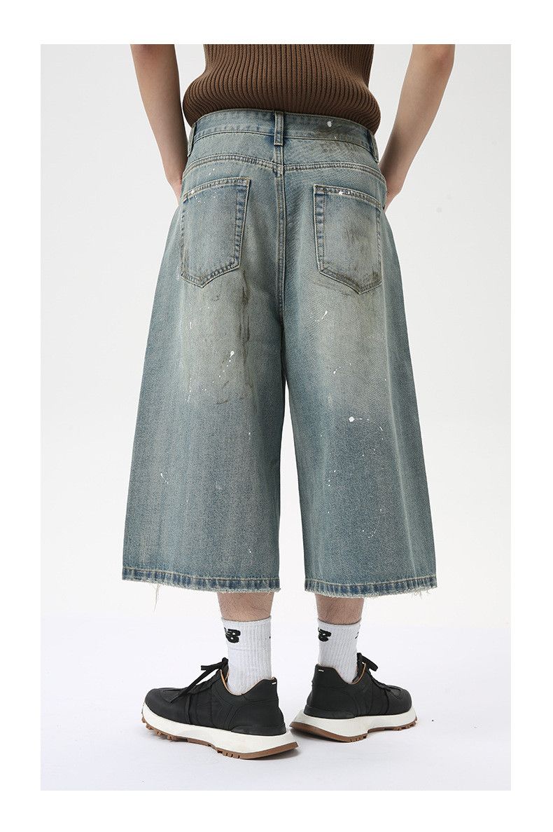 Japanese Brand × Jean Vintage distressed ink wash denim shorts Size US 32 / EU 48 - 5 Thumbnail