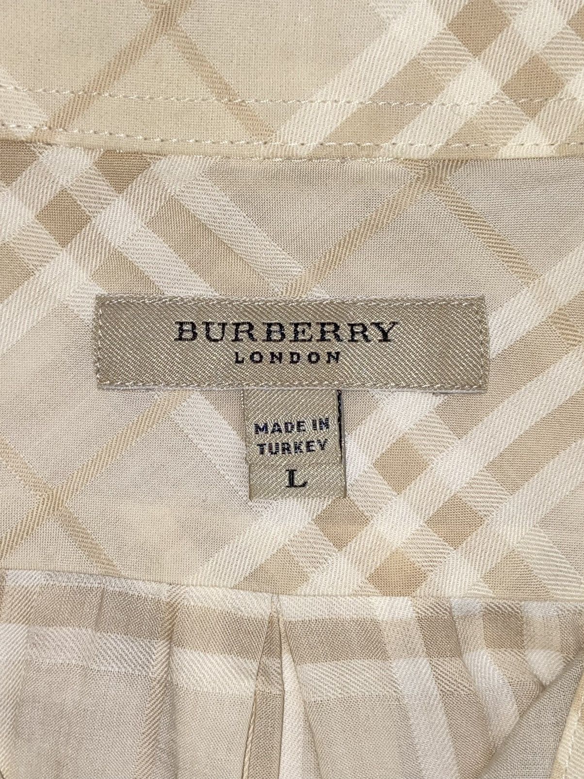 Burberry BURBERRY Cream Striped Shirt Size US L / EU 52-54 / 3 - 12 Thumbnail