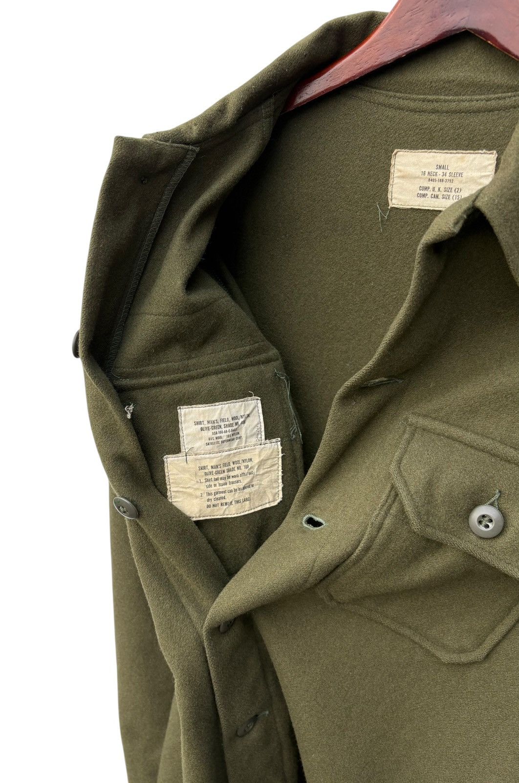 Vintage Vintage Us Army Field OG 108 Wool Military Shirt Size US S / EU 44-46 / 1 - 6 Thumbnail