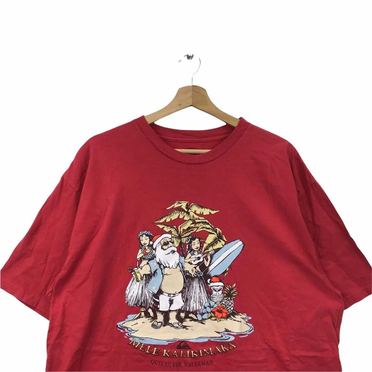 Quiksilver QUIKSILVER WATERMAN COLLECTION Mele Kalikimaka Tee Shirt Size US XL / EU 56 / 4 - 2 Thumbnail