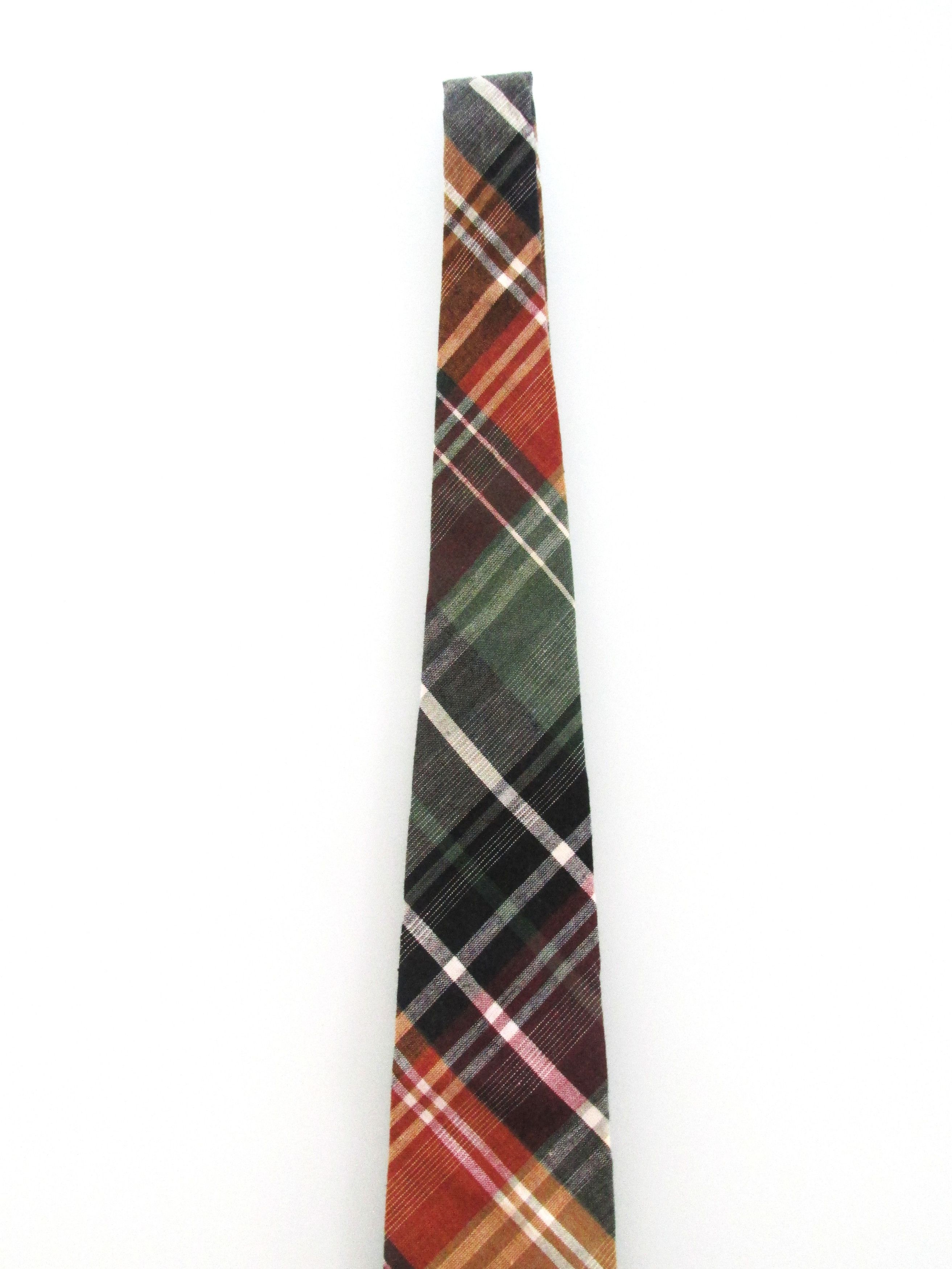 Vintage Rooster Vintage Men's Cotton Plaid Ties Size ONE SIZE - 3 Thumbnail