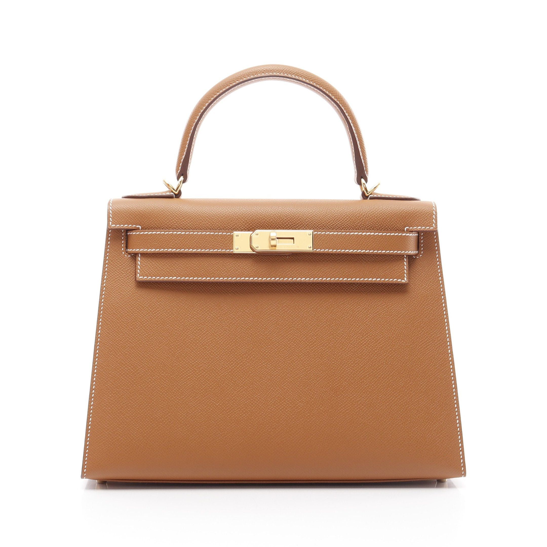 Hermes Hermes Kelly28 Gold Handbag Veau Epsom Light Brown Hardware Outside Sewing U Stamp Size ONE SIZE - 1 Thumbnail