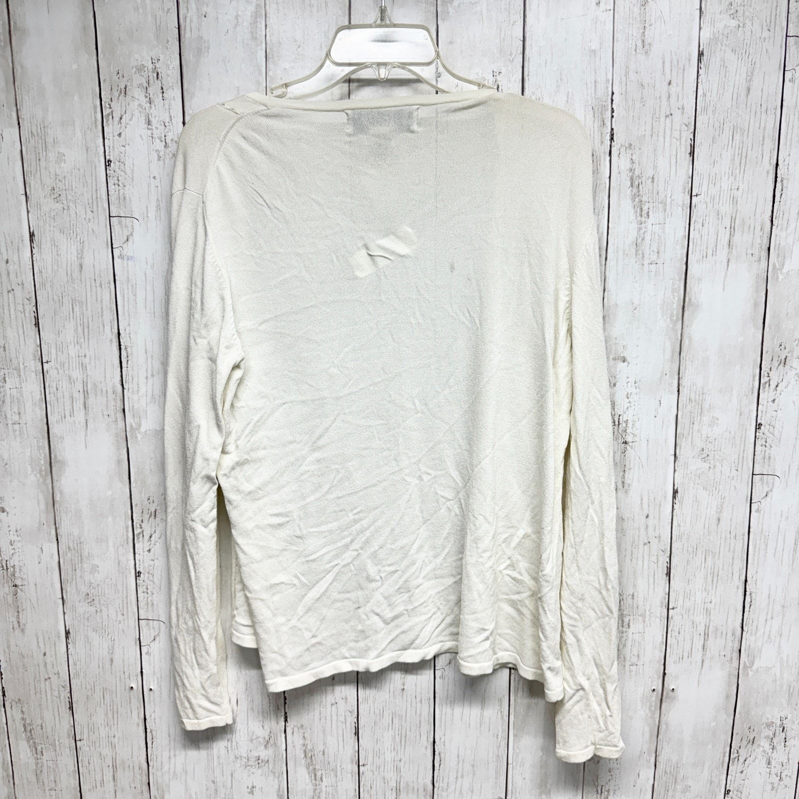 Other Linda Lucia Sweater Large Ivory Cream Detail Trim Cardigan Size L / US 10 / IT 46 - 5 Thumbnail