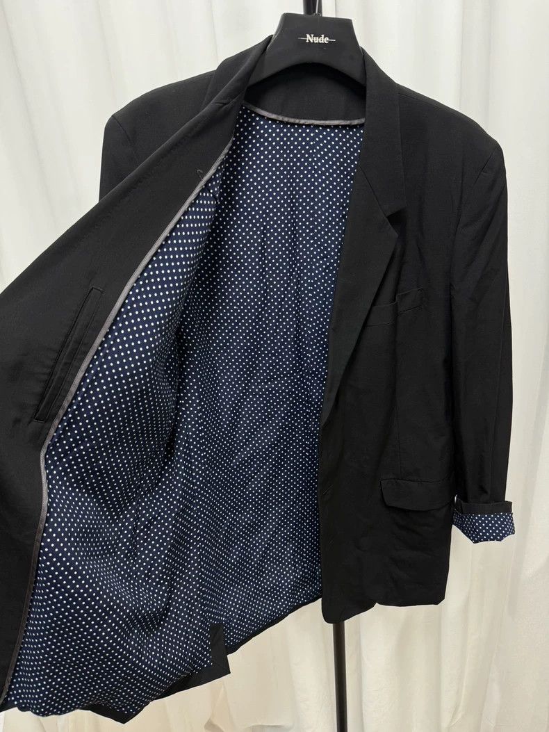 Yohji Yamamoto yohji yamamoto size 3 Polka-dot lined wool blazer 2502-Nex Size 36S - 6 Thumbnail