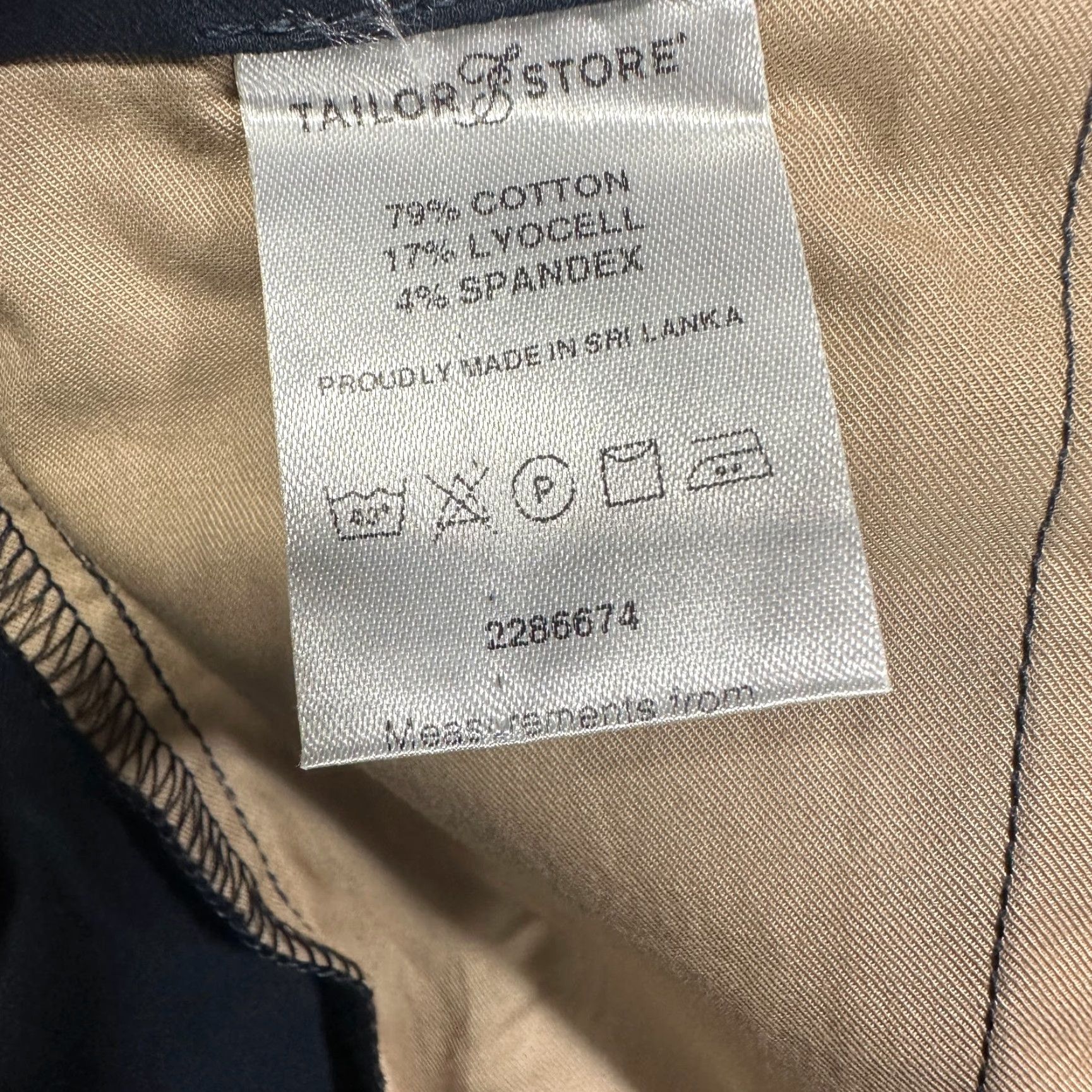 Vintage Tailor Store Pants Mens 36 Blue Cotton Stretch Chino Pockets Straight Leg NEW Size US 36 / EU 52 - 5 Thumbnail