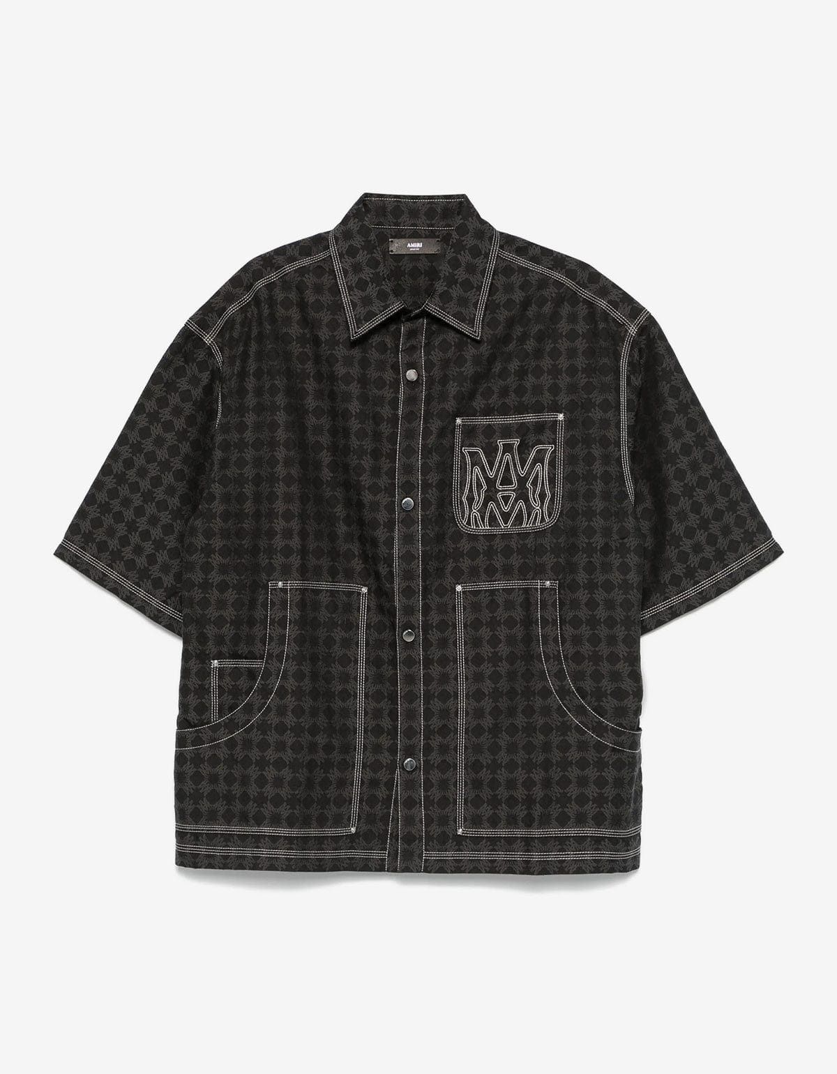 Amiri Amiri Black MA Quad Work Shirt – Jacquard Overshirt Size US S / EU 44-46 / 1 - 1 Thumbnail