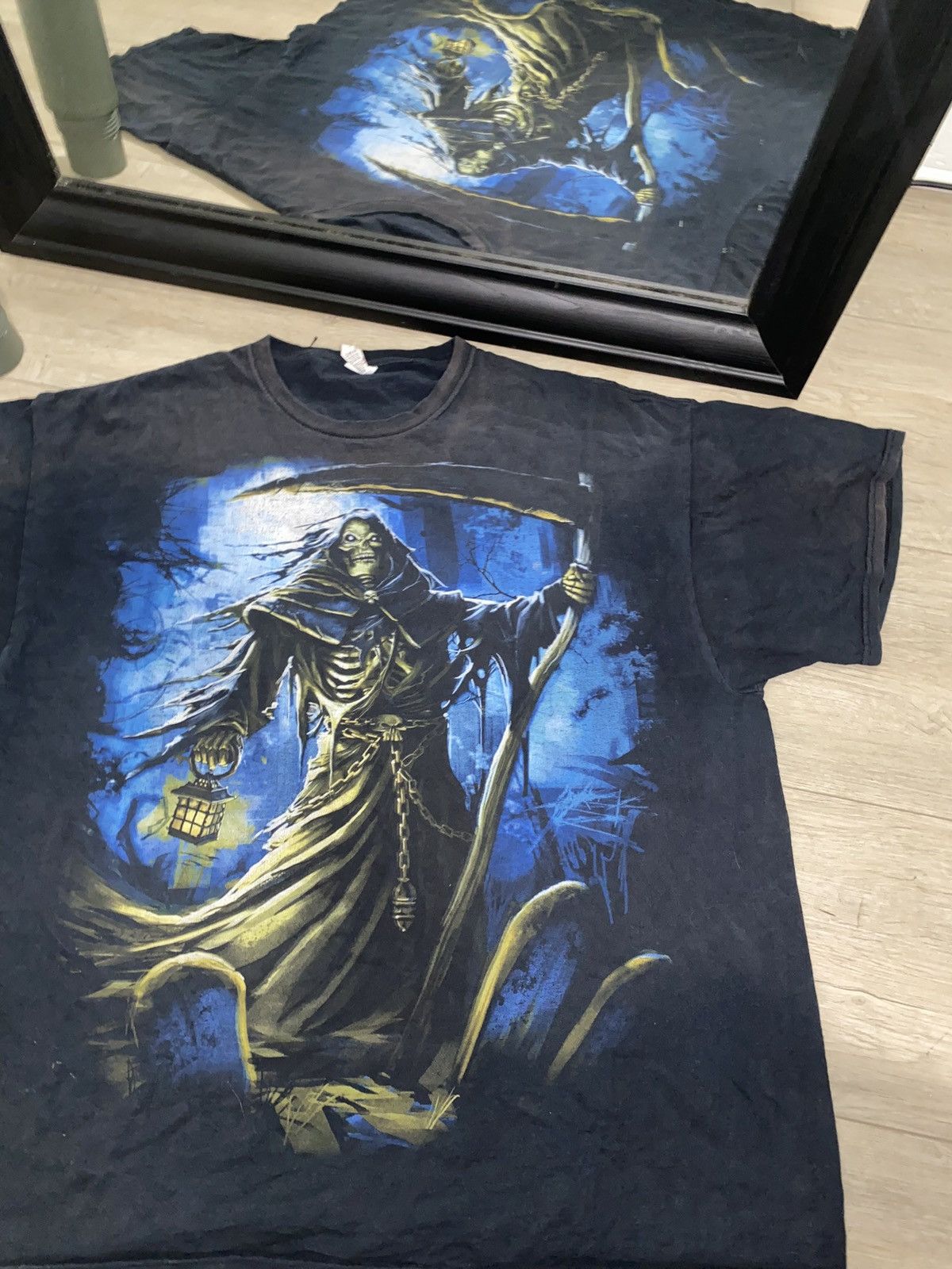 Affliction × JNCO × Vintage Rare Vintage / Y2K Grim Reaper Shirt Size US XXL / EU 58 / 5 - 1 Thumbnail