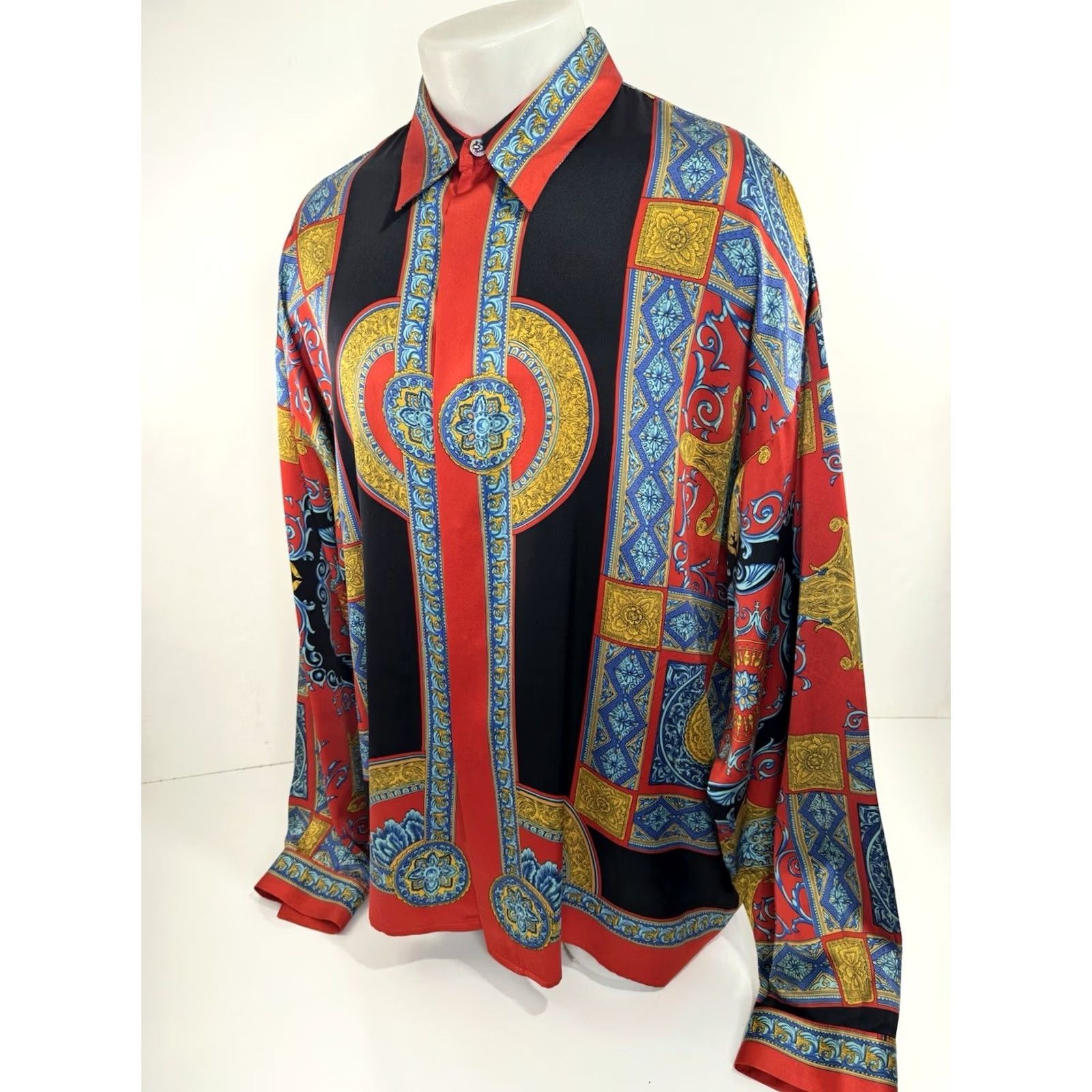 Vintage CREME DE SILK - SILK - BAROQUE Paisley Mens 2XL Shirt Size US XXL / EU 58 / 5 - 2 Thumbnail