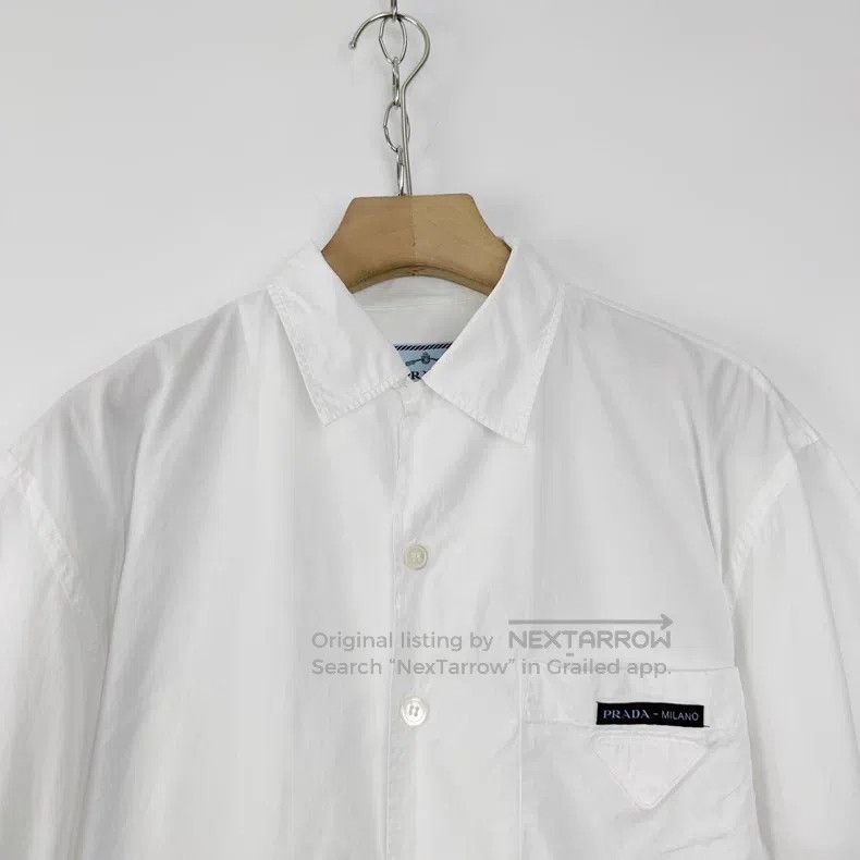 Prada Prada White pocket triangle logo letter logo short sleeves Size US XL / EU 56 / 4 - 3 Thumbnail