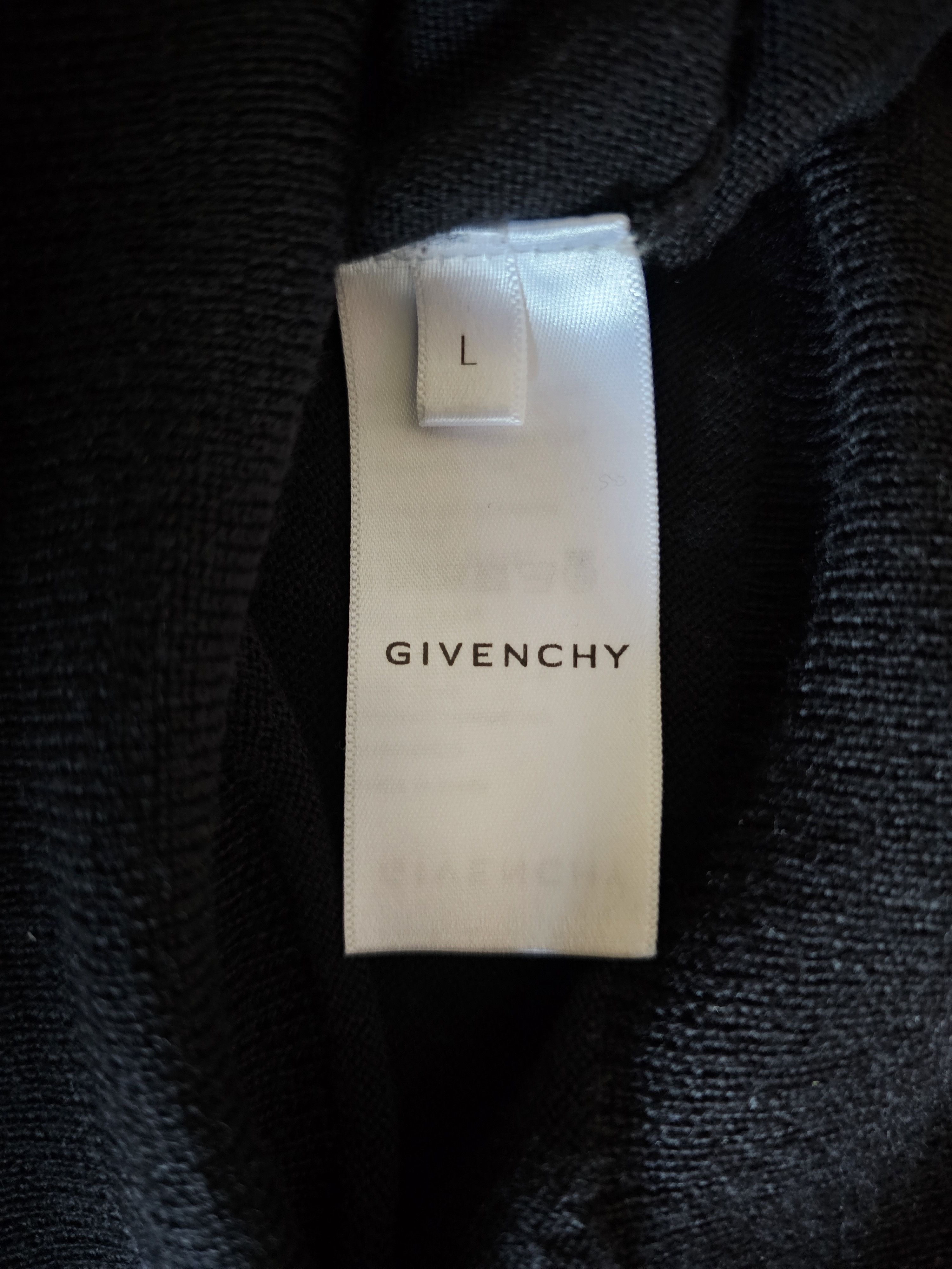 Givenchy Givenchy Men's Black Wool Knit Sweater Size L Size US L / EU 52-54 / 3 - 6 Thumbnail