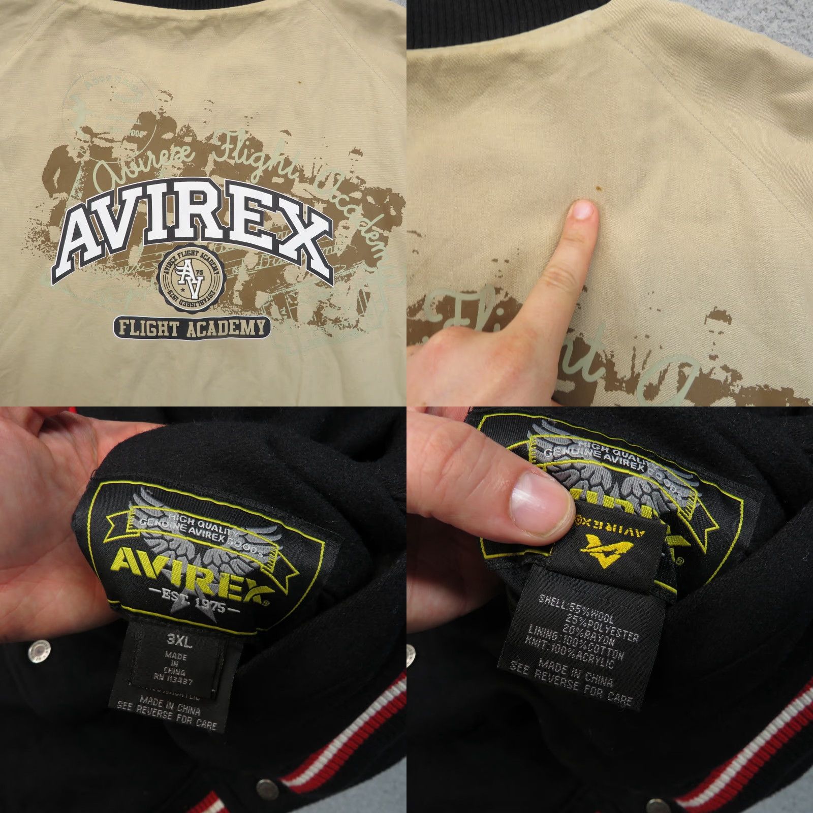 Avirex VINTAGE Avirex Jacket Mens XXXL Flight Bomber Pilot Reversible Patches Aviator Varsity 90s USA Military Men Size US XXL / EU 58 / 5 - 8 Thumbnail