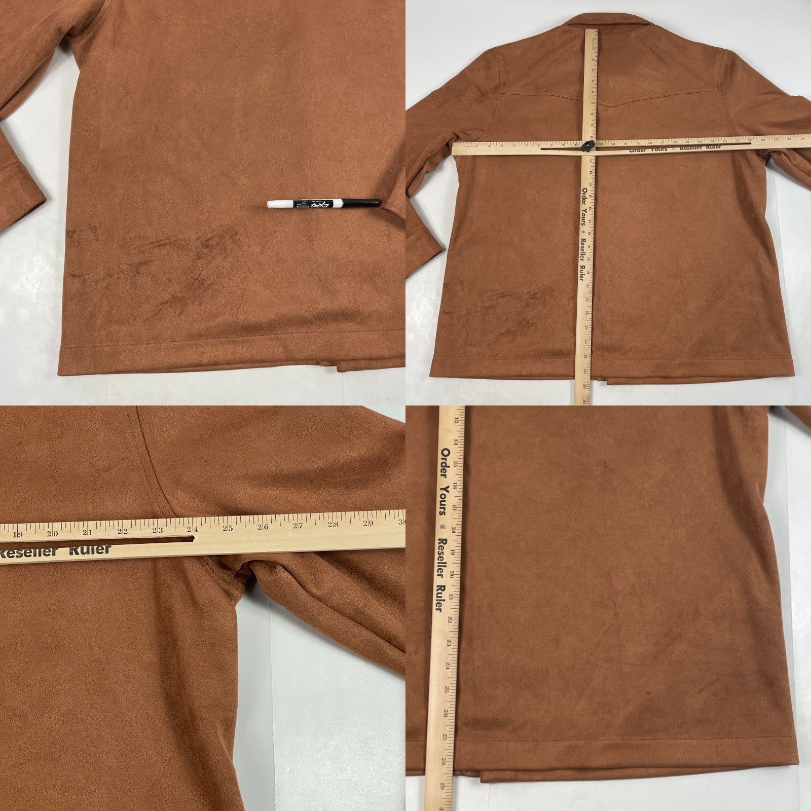 Frye VINTAGE Frye Shirt Men XL Brown Faux Suede Shacket Snap Up Western Rodeo Cowboy Shirt Size US XL / EU 56 / 4 - 9 Thumbnail