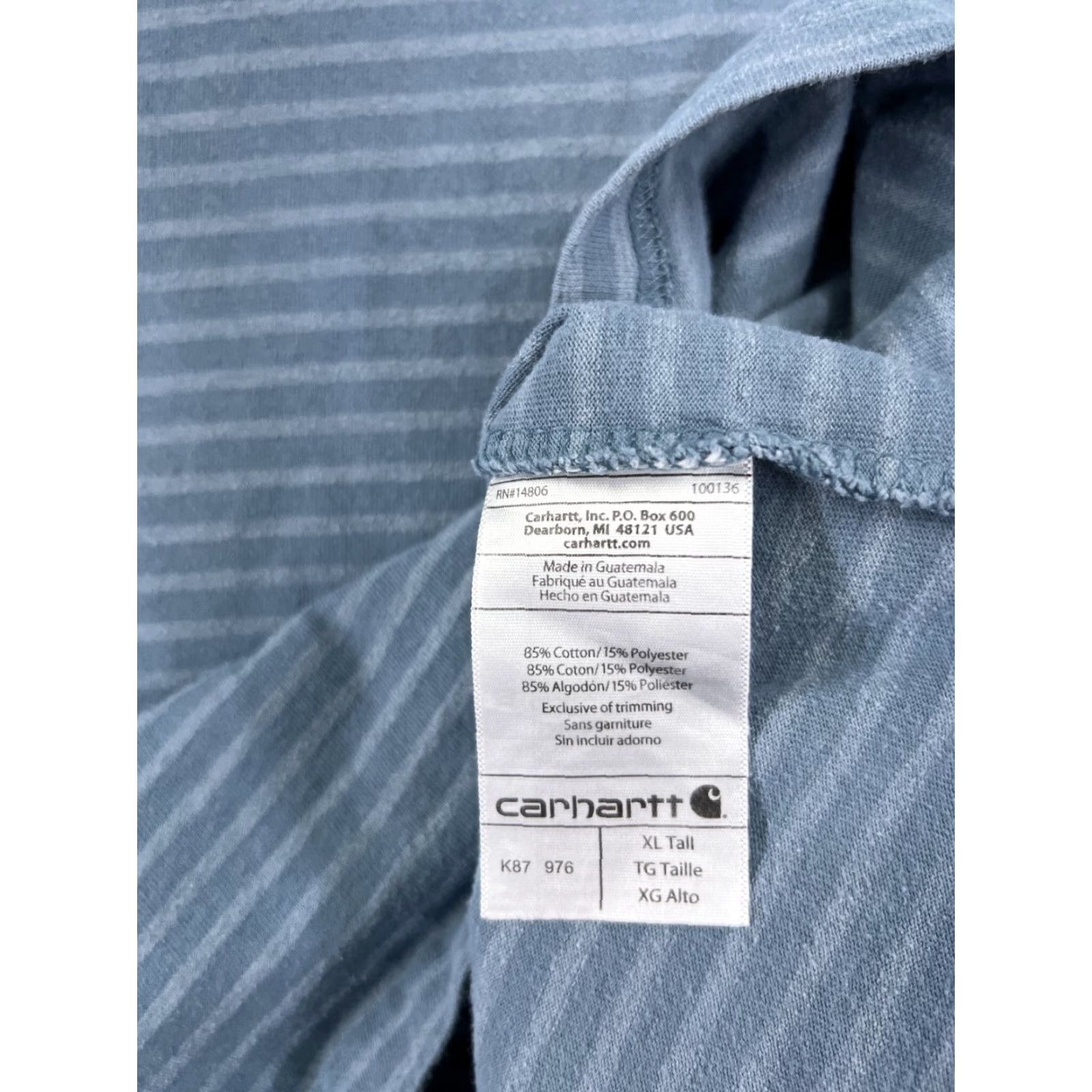Carhartt VINTAGE Carhartt Shirt Mens Extra Large Tall Blue Short Sleeve Crew Neck Cotton Pocket Size US XL / EU 56 / 4 - 4 Thumbnail