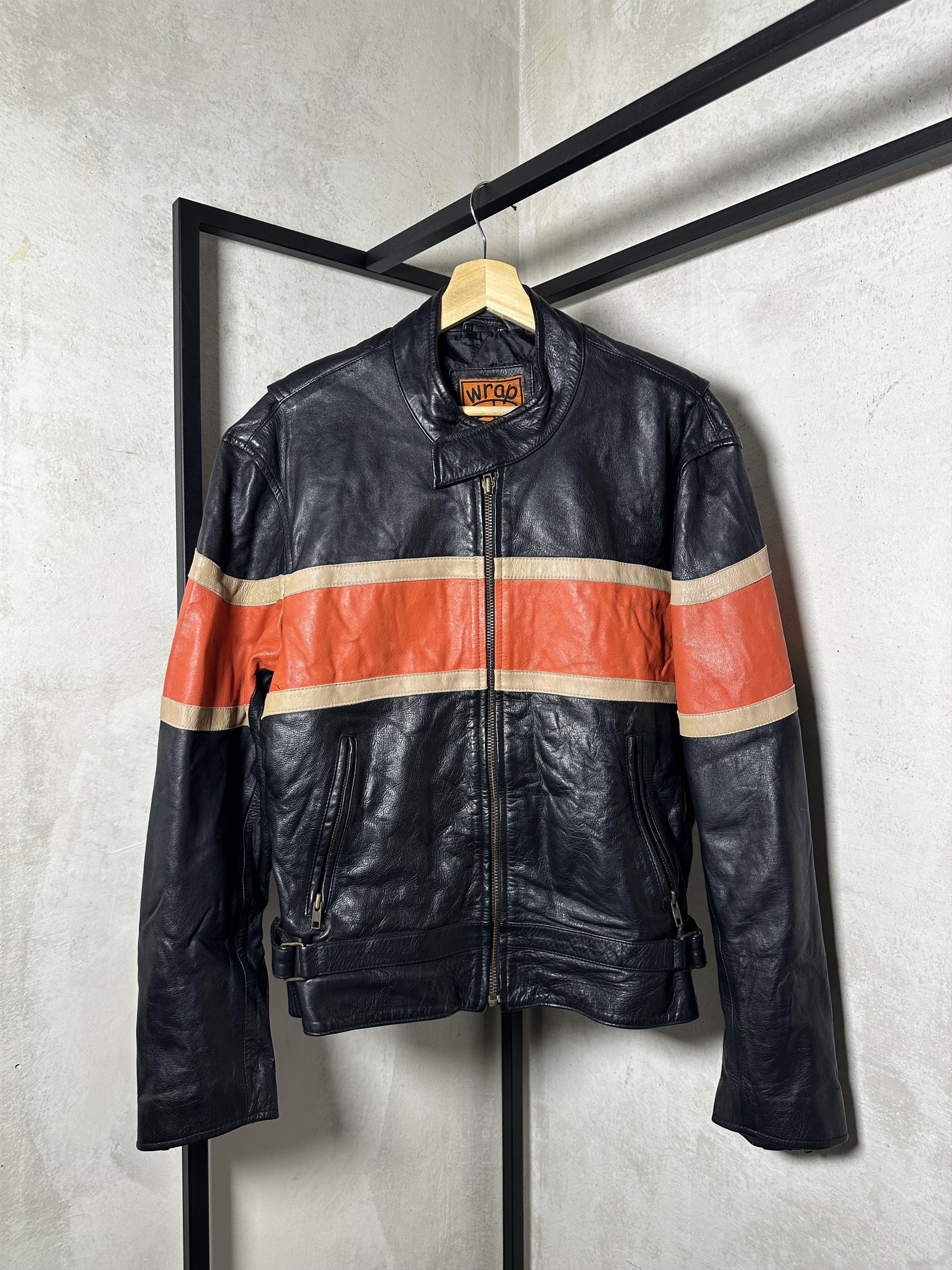 Genuine Leather Wrap Racing Moto Jacket Size US L / EU 52-54 / 3 - 2 Thumbnail