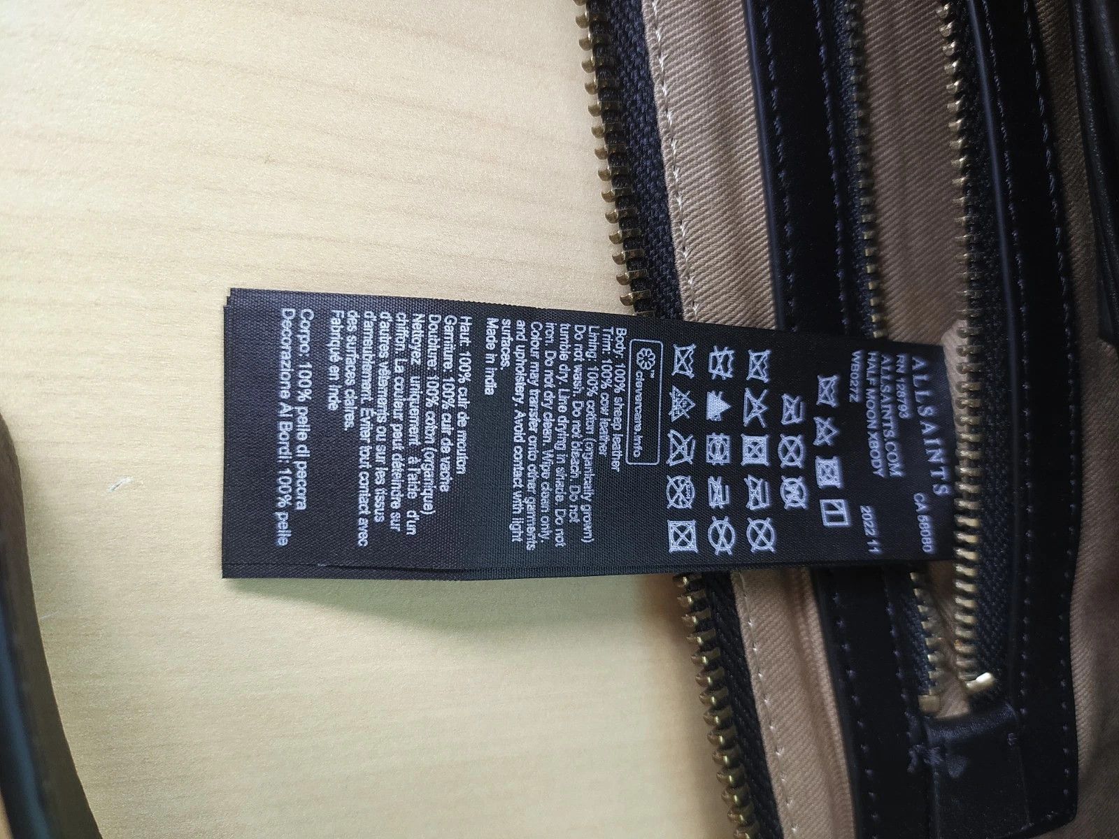 Allsaints AllSaints Leather Half Moon Crossbody Bag FTP / 8017 Size ONE SIZE - 11 Thumbnail