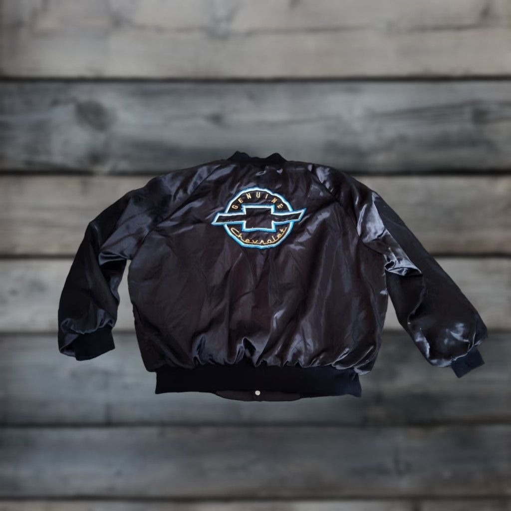 Vintage VINTAGE Westark Chevy Cars Satin Bomber Jacket Men 2XL Black Embroidered 90s USA Size US XXL / EU 58 / 5 - 1 Thumbnail