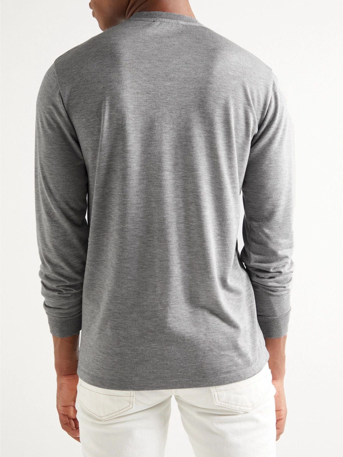 Tom Ford o1loc1c0724 TFK115 Henley T-Shirt in Grey Size US XL / EU 56 / 4 - 3 Thumbnail
