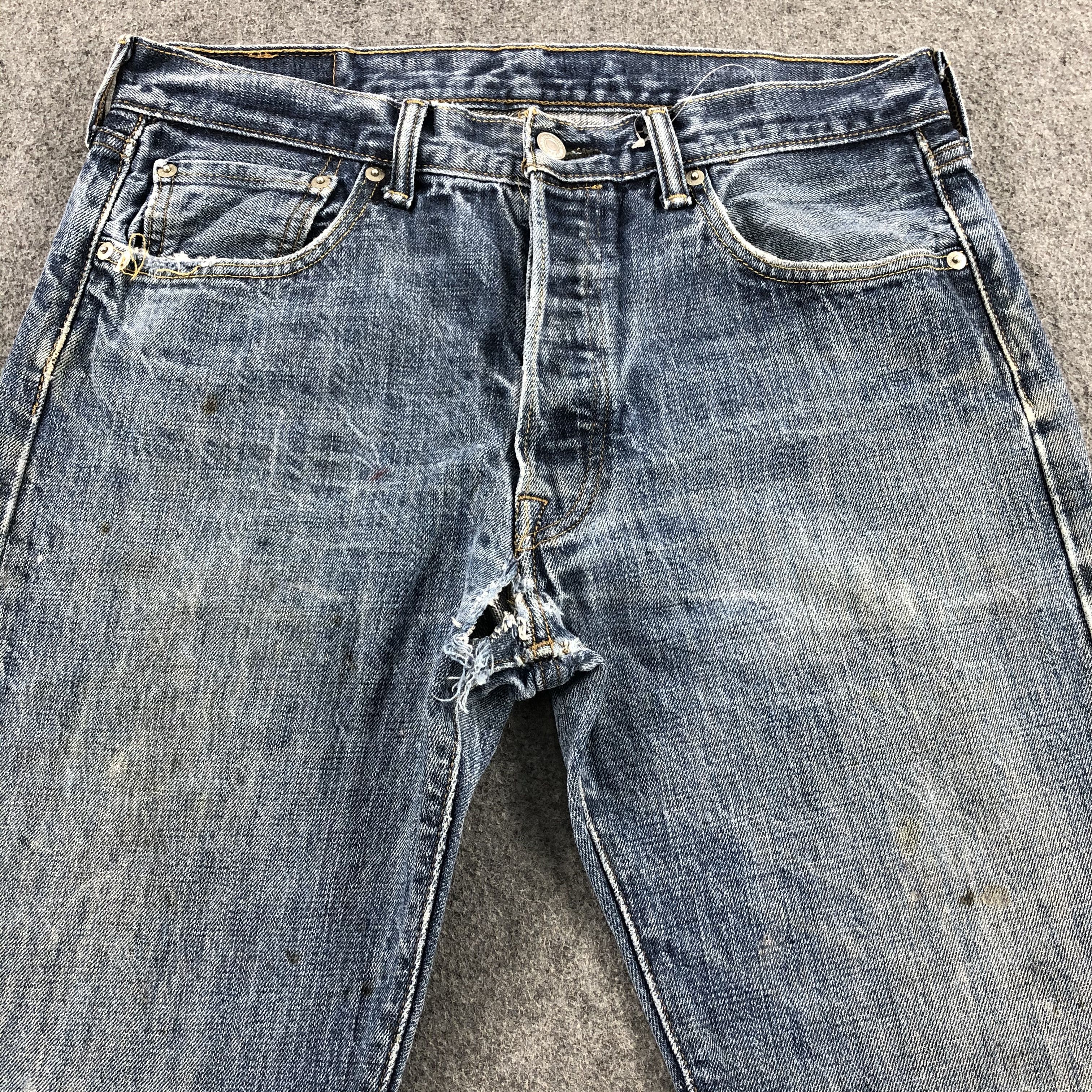 Levi's Vintage Blue Wash Levis 501 Jeans-JM2073 Size US 34 / EU 50 - 3 Thumbnail