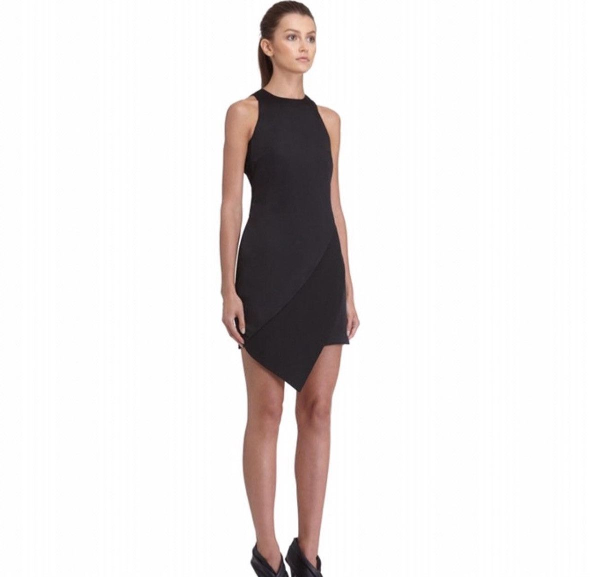 Other AQ/AQ Black Mini Dress w/ Asymmetrical Design 6 Size M / US 6-8 / IT 42-44 - 2 Thumbnail