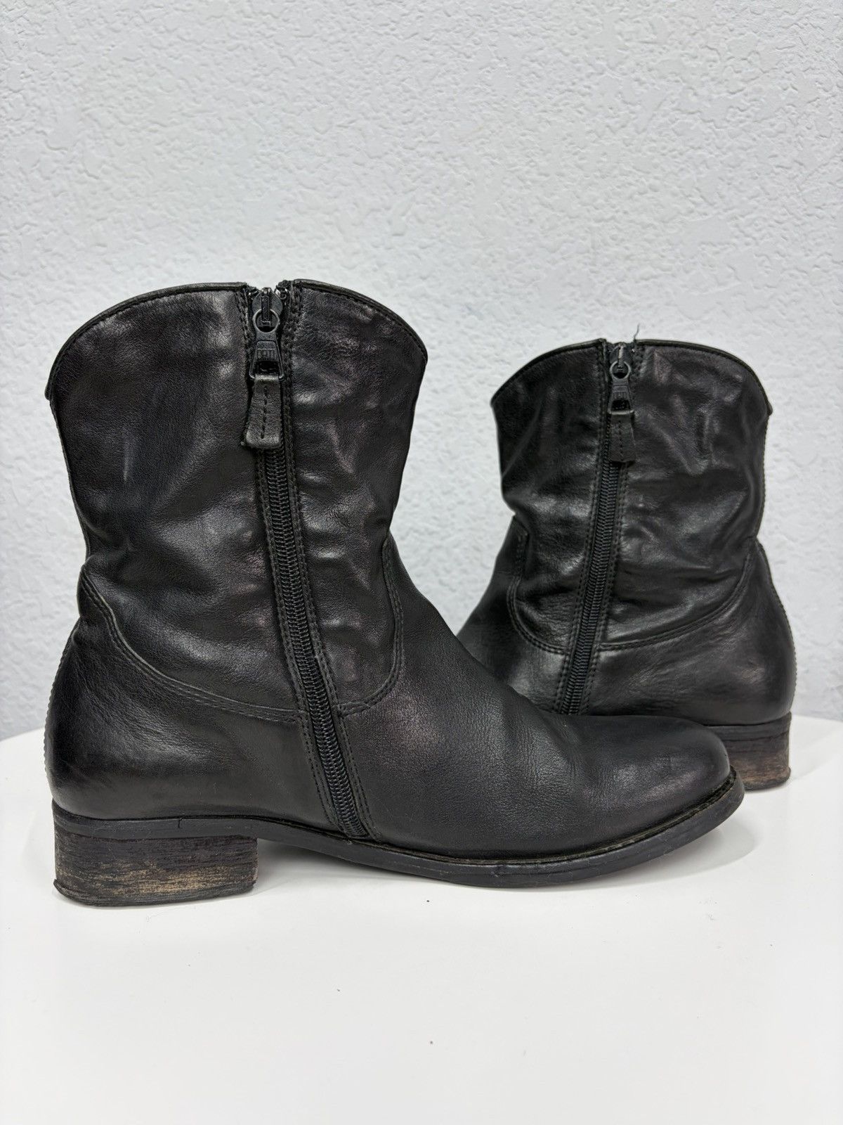 Hedi Slimane AS 98 Vibe Artisan Black Leather Side Zip Ankle Biker Boots Size US 7.5 / EU 40-41 - 6 Thumbnail