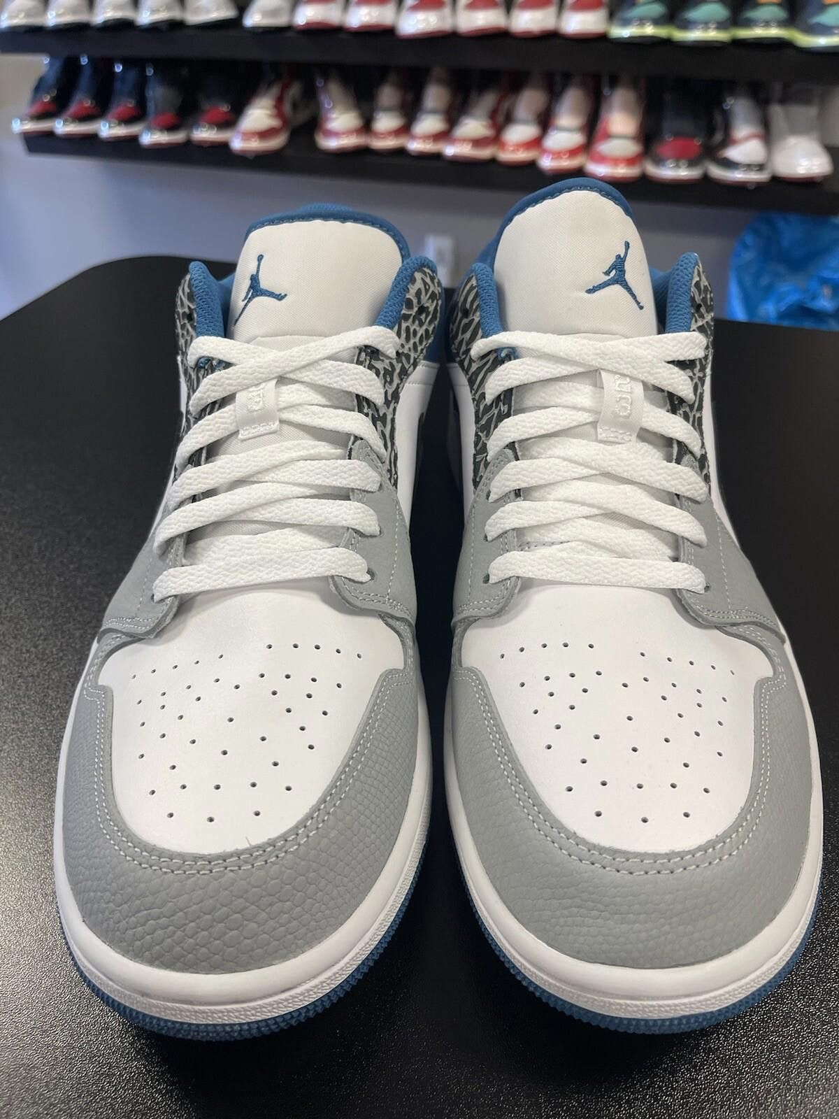 Nike Size 12.5 - Nike Air Jordan 1 Low “True Blue” White Cement Size US 12.5 / EU 45-46 - 2 Thumbnail