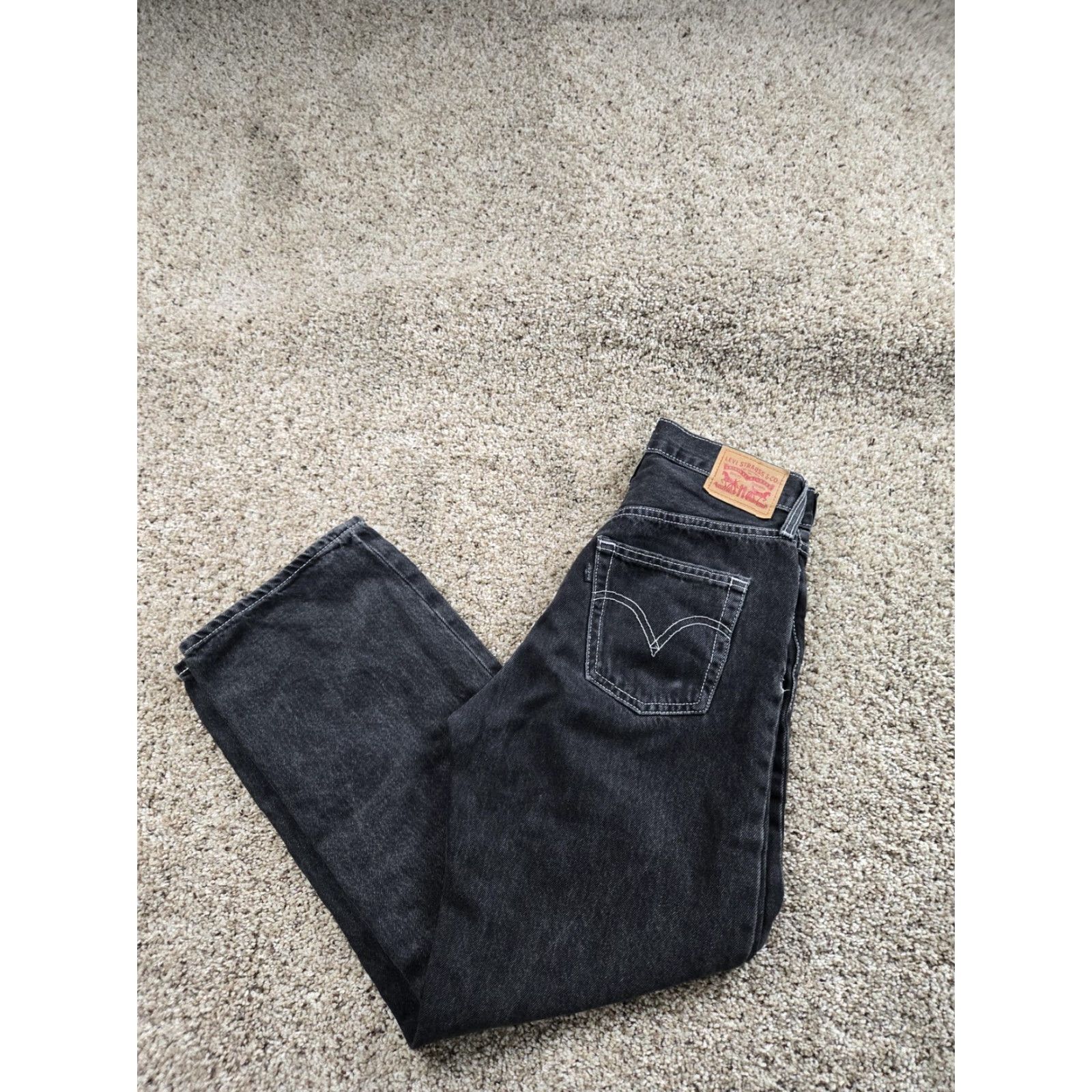 Levi's Levi's Ribcage Straight Jeans Womens 26 Black Charcoal High Rise Denim Size 26" / US 2 / IT 38 - 2 Thumbnail