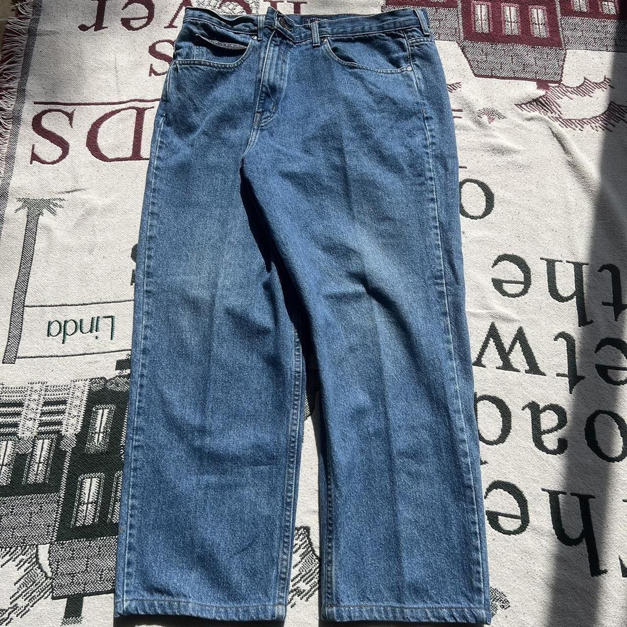 Vintage Vintage Y2K/2000s Baggy Dark Wash Workwear style Denim Jeans! Size US 38 / EU 54 - 3 Thumbnail