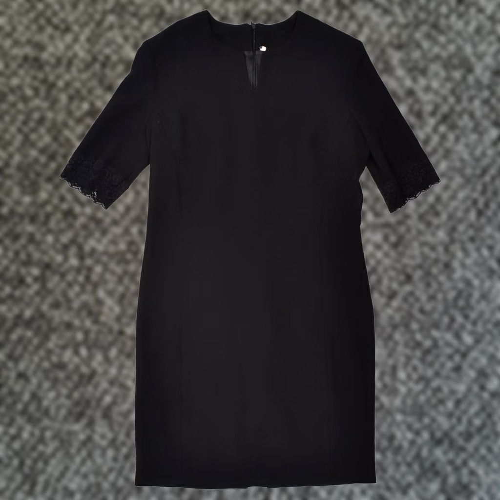 Vintage VINTAGE Womens Short Sleeve Dress Black Large IT 46 Basic Dress Size 36" / US 14 / IT 50 - 1 Thumbnail