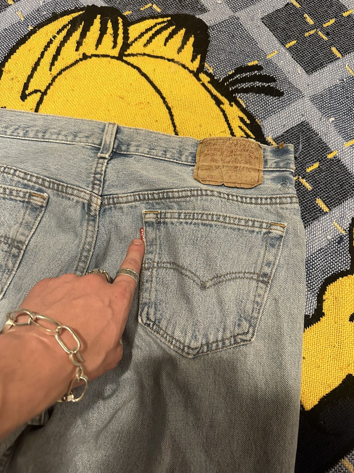Levi's Vintage 90s Levis 501xx Faded Blue Distressed Denim Jeans Size US 34 / EU 50 - 6 Thumbnail