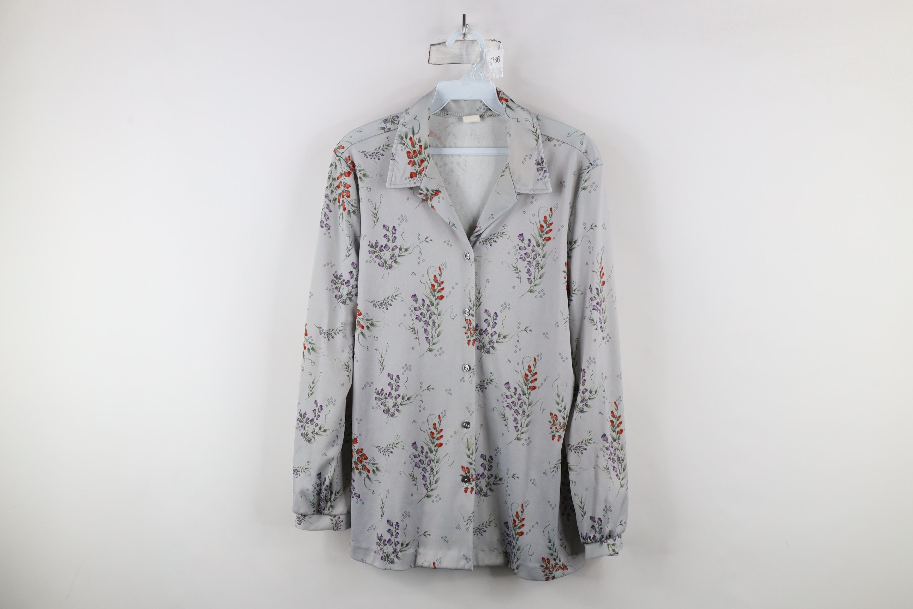 Vintage Vintage 70s Streetwear Flower Knit Button Shirt USA Size XXL / US 16-18 / IT 52-54 - 1 Thumbnail